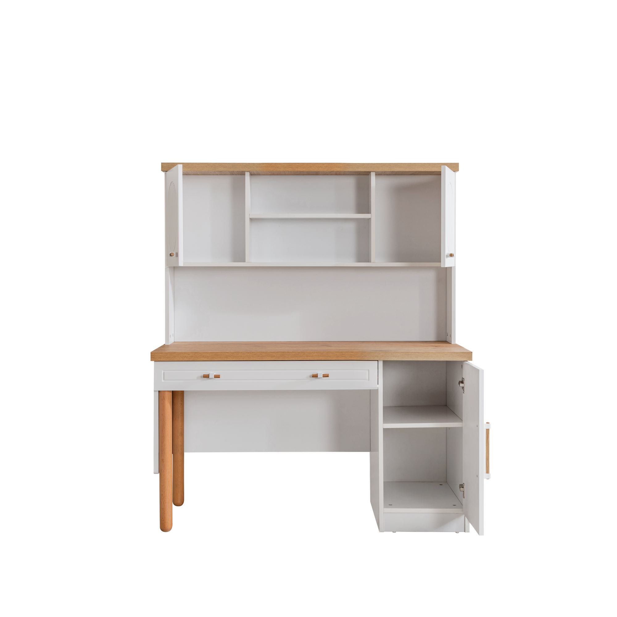 Birou Vita Bohem, 132 x 159 x 60 cm, alb, PAL melaminat — imaginea 3
