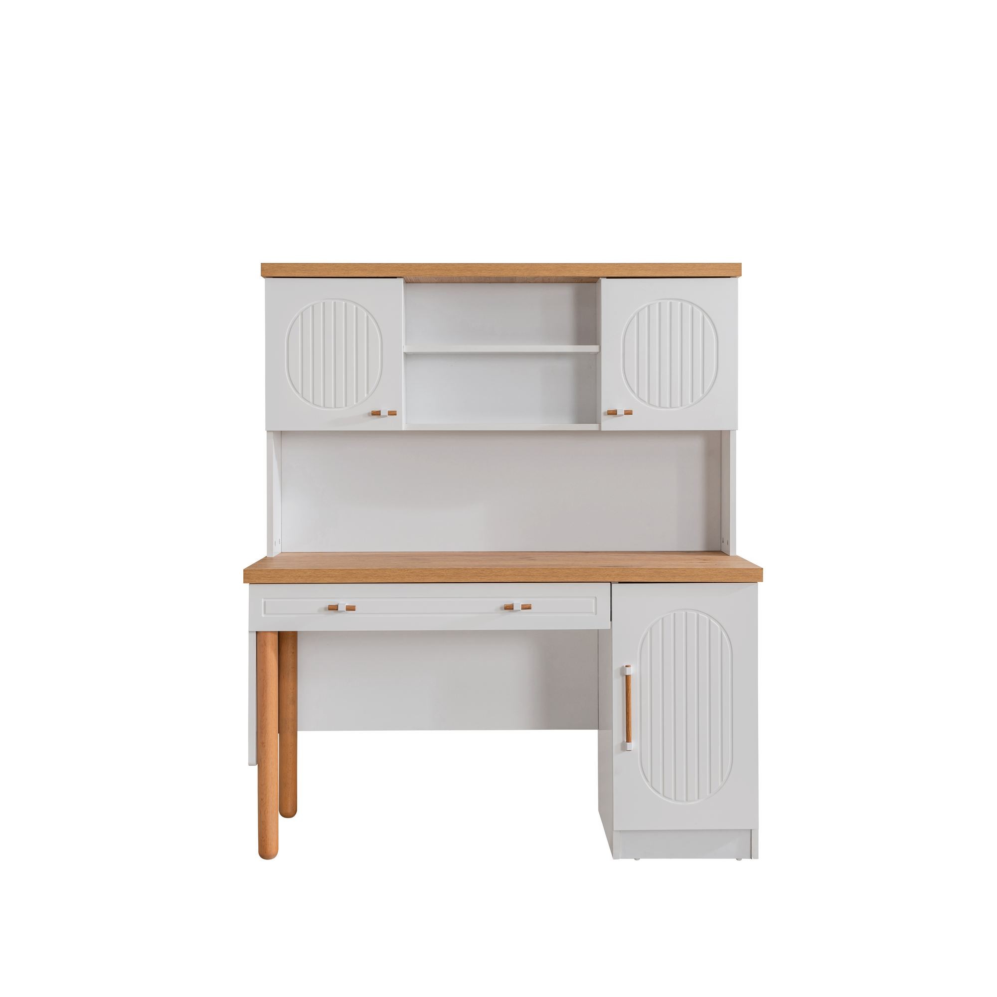 Birou Vita Bohem, 132 x 159 x 60 cm, alb, PAL melaminat — imaginea 4