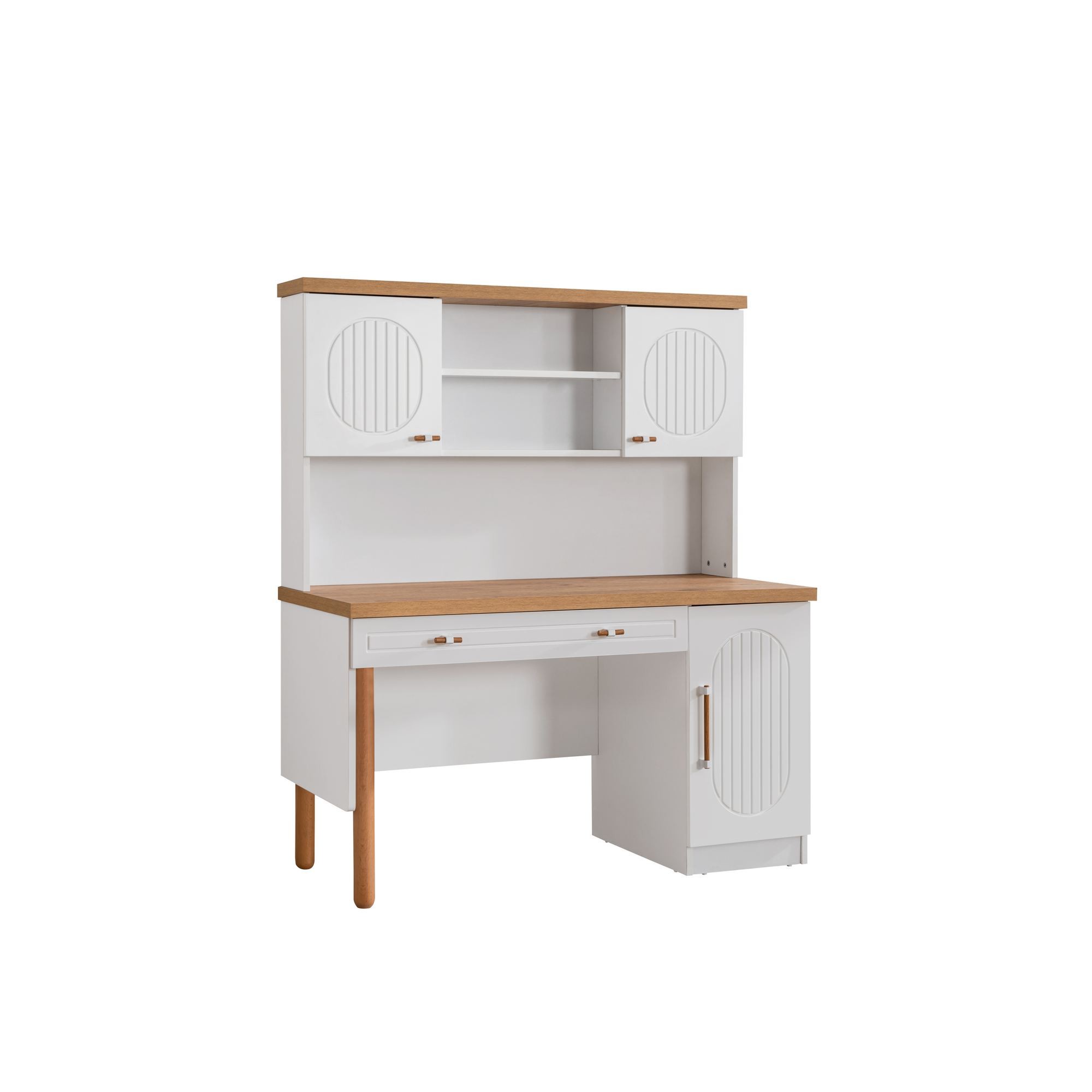 Birou Vita Bohem, 132 x 159 x 60 cm, alb, PAL melaminat — imaginea 8
