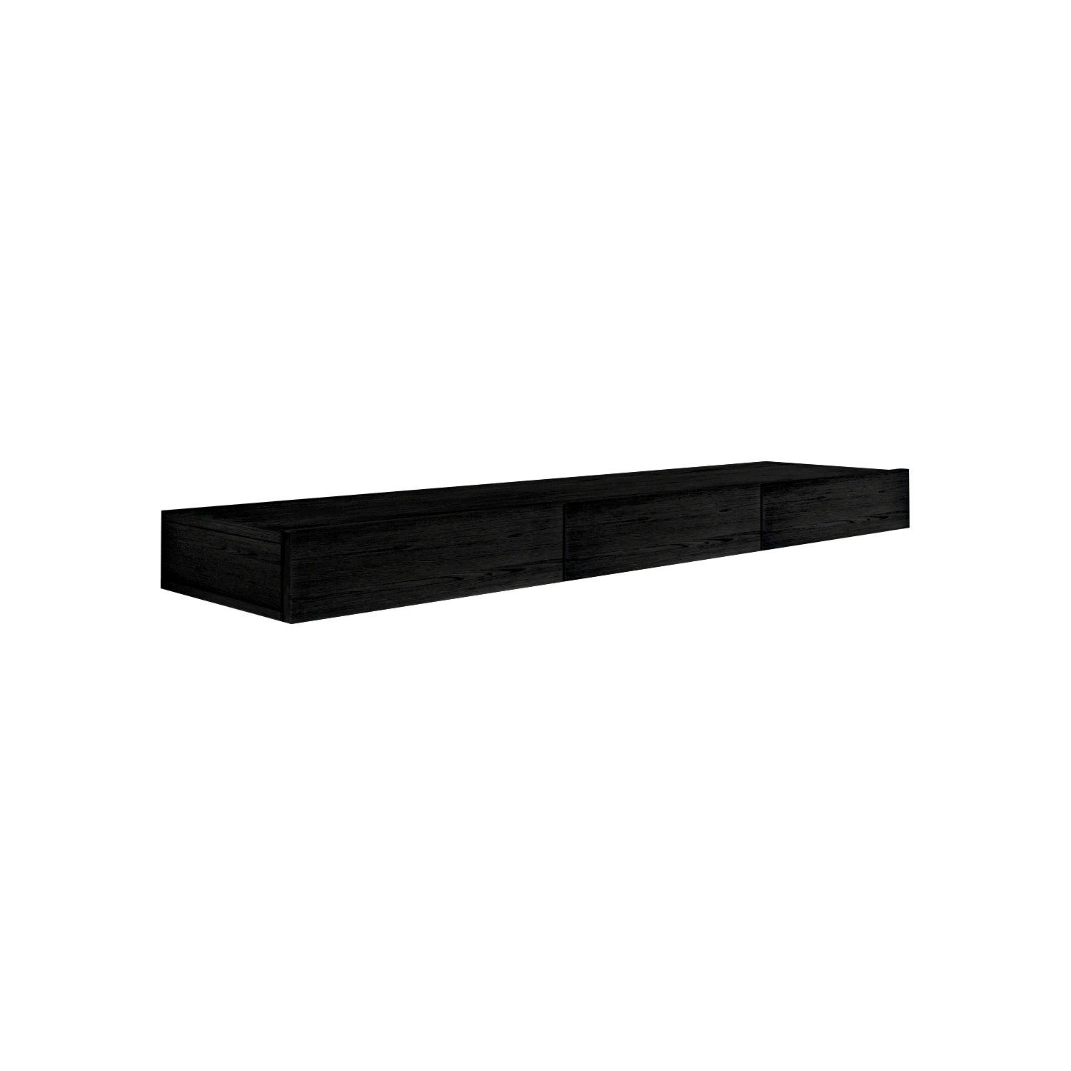 Comoda TV Avalon, 140 x 16, 6 x 31, 8 cm, lemn negru, PAL melaminat, fixare pe perete, wood negru — imaginea 4