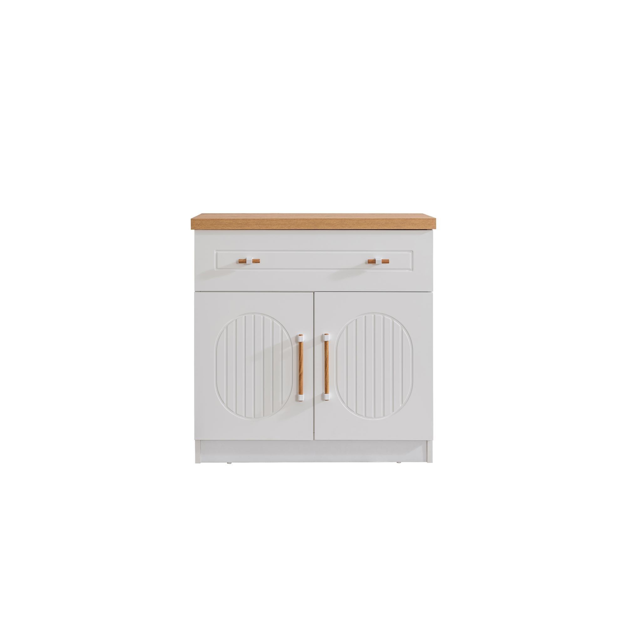 Comoda dormitor Vita Bohem, 80 x 80 x 45 cm, alb, PAL melaminat, spatiu de depozitare, fixare pe perete — imaginea 3