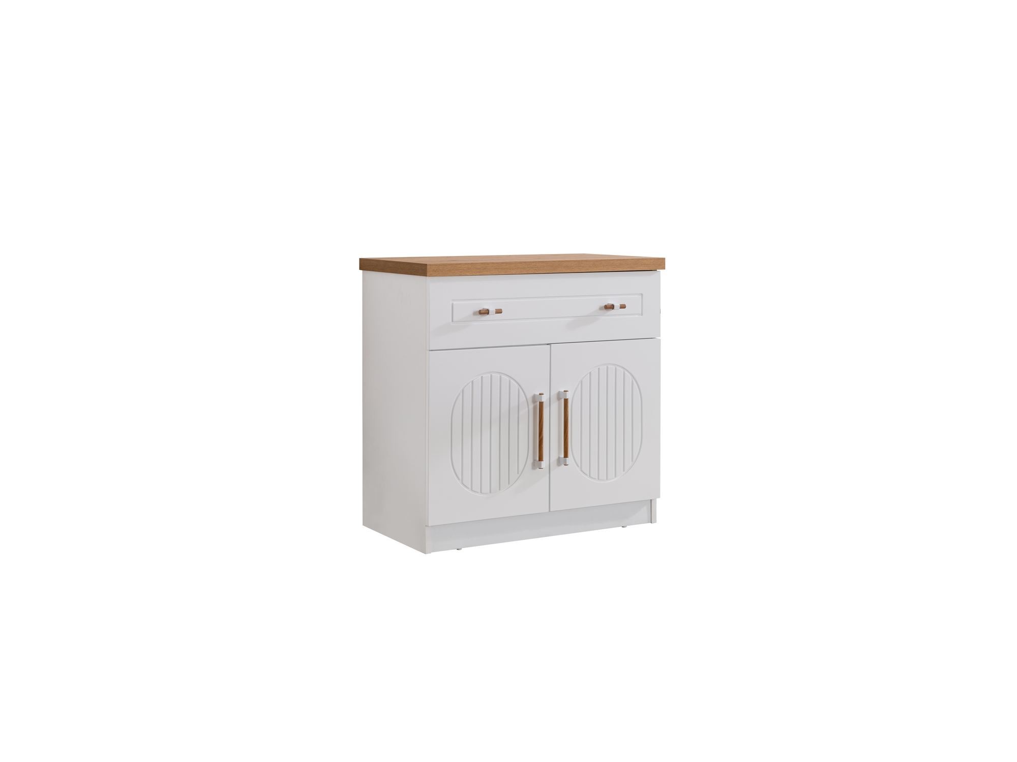 Comoda dormitor Vita Bohem, 80 x 80 x 45 cm, alb, PAL melaminat, spatiu de depozitare, fixare pe perete — imaginea 4