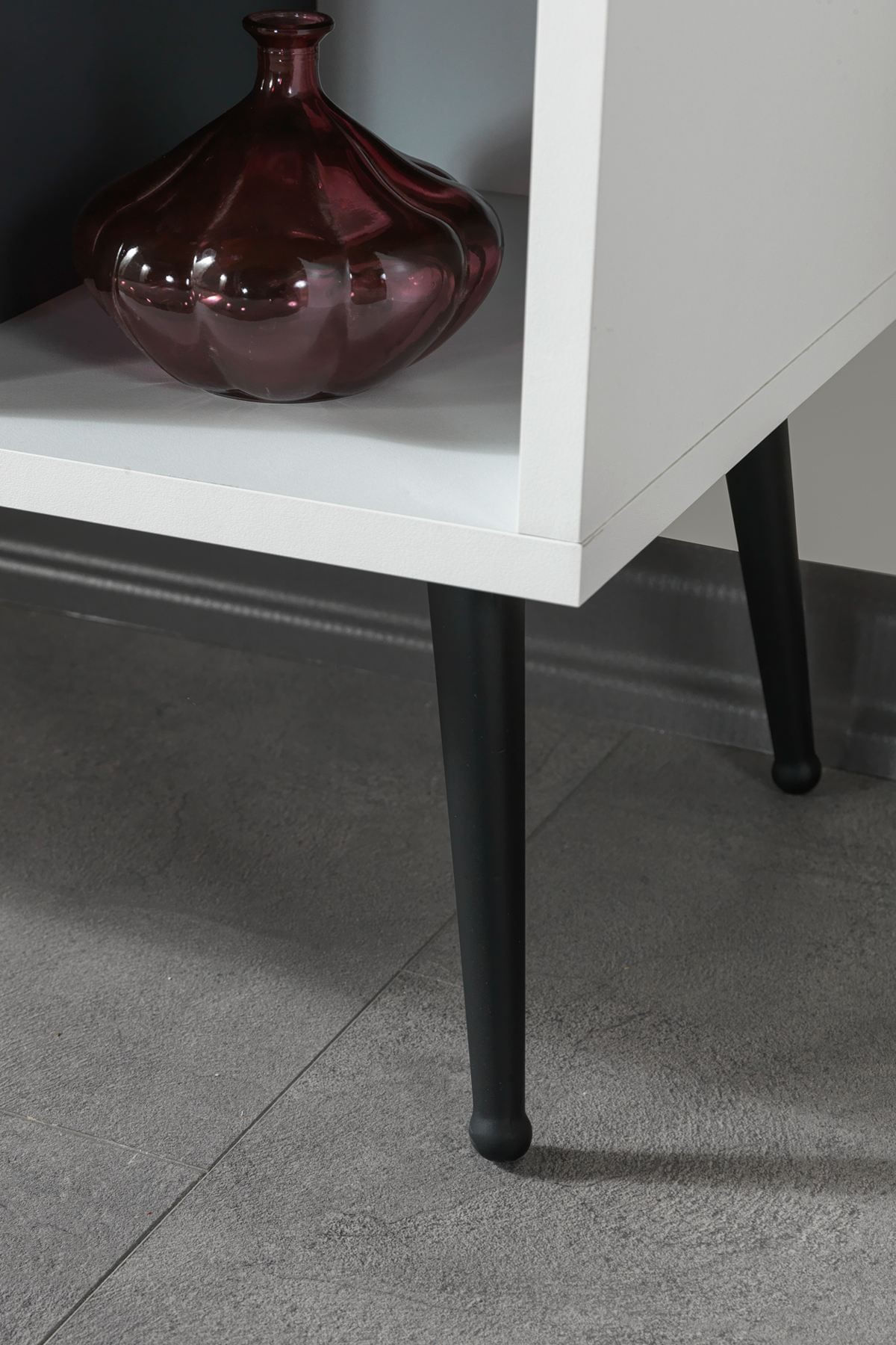 Comoda TV Şile 3112, 100 x 60 x 35 cm, alb antracit, PAL melaminat — imaginea 4