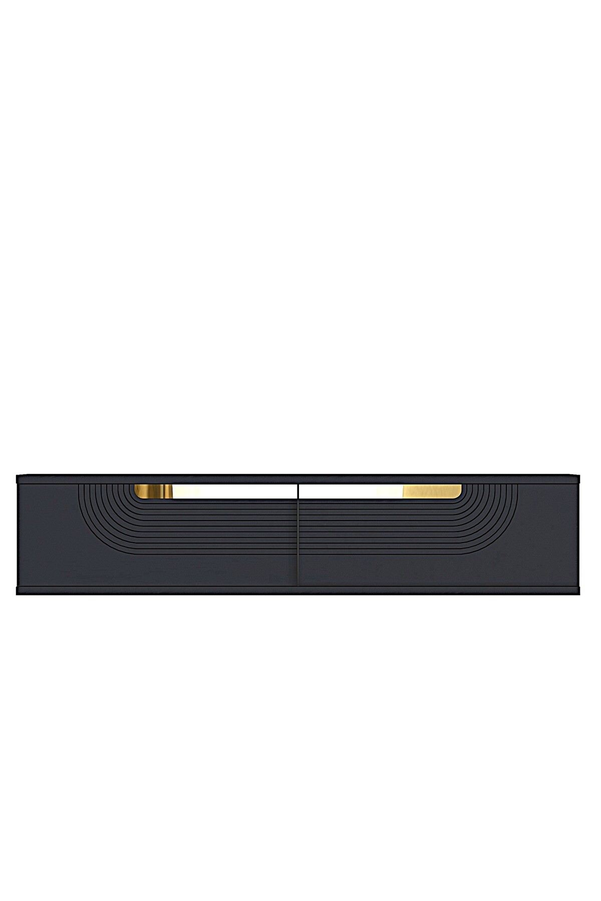Comoda dormitor Meyra 120, 120 x 25, 5 x 29, 6 cm, antracit auriu, PAL melaminat, oglinda inclusa, fixare pe perete, antracit / gold — imaginea 3