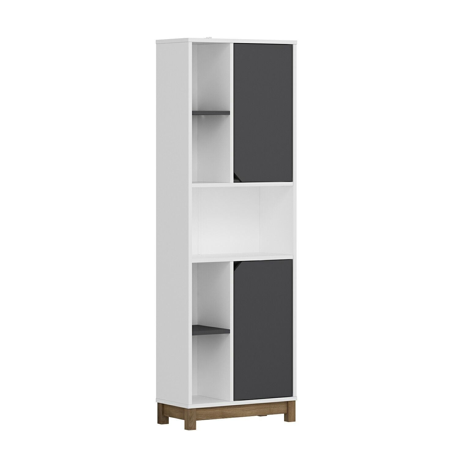 Birou cu biblioteca Venaro Set 1 (birou + biblioteca mare), 120 x 75 x 60 cm, alb nuc, PAL melaminat, design modern — imaginea 2
