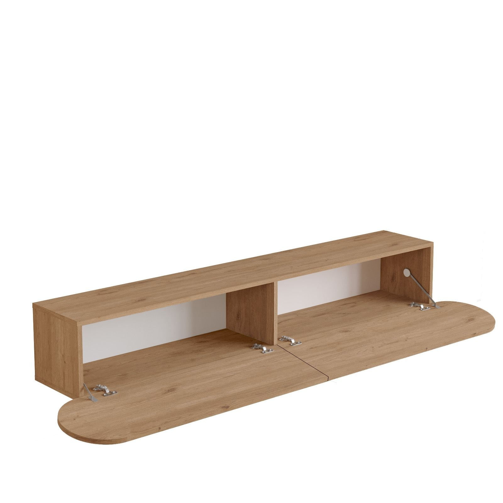 Comoda TV LUM1-S, 200 x 29,6 x 31,6 cm, stejar, PAL melaminat, fixare pe perete — imaginea 3