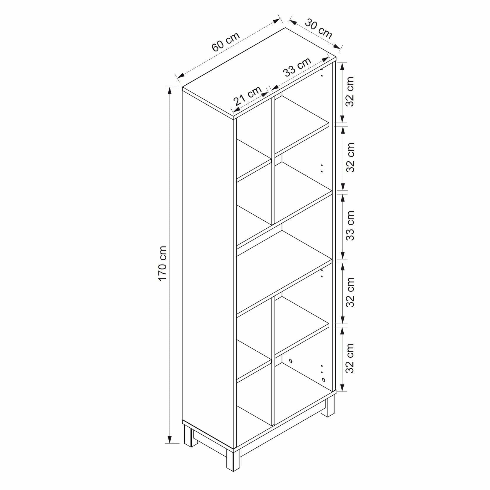 Birou cu biblioteca Venaro Set 1 (birou + biblioteca mare), 120 x 75 x 60 cm, alb nuc, PAL melaminat, design modern — imaginea 6