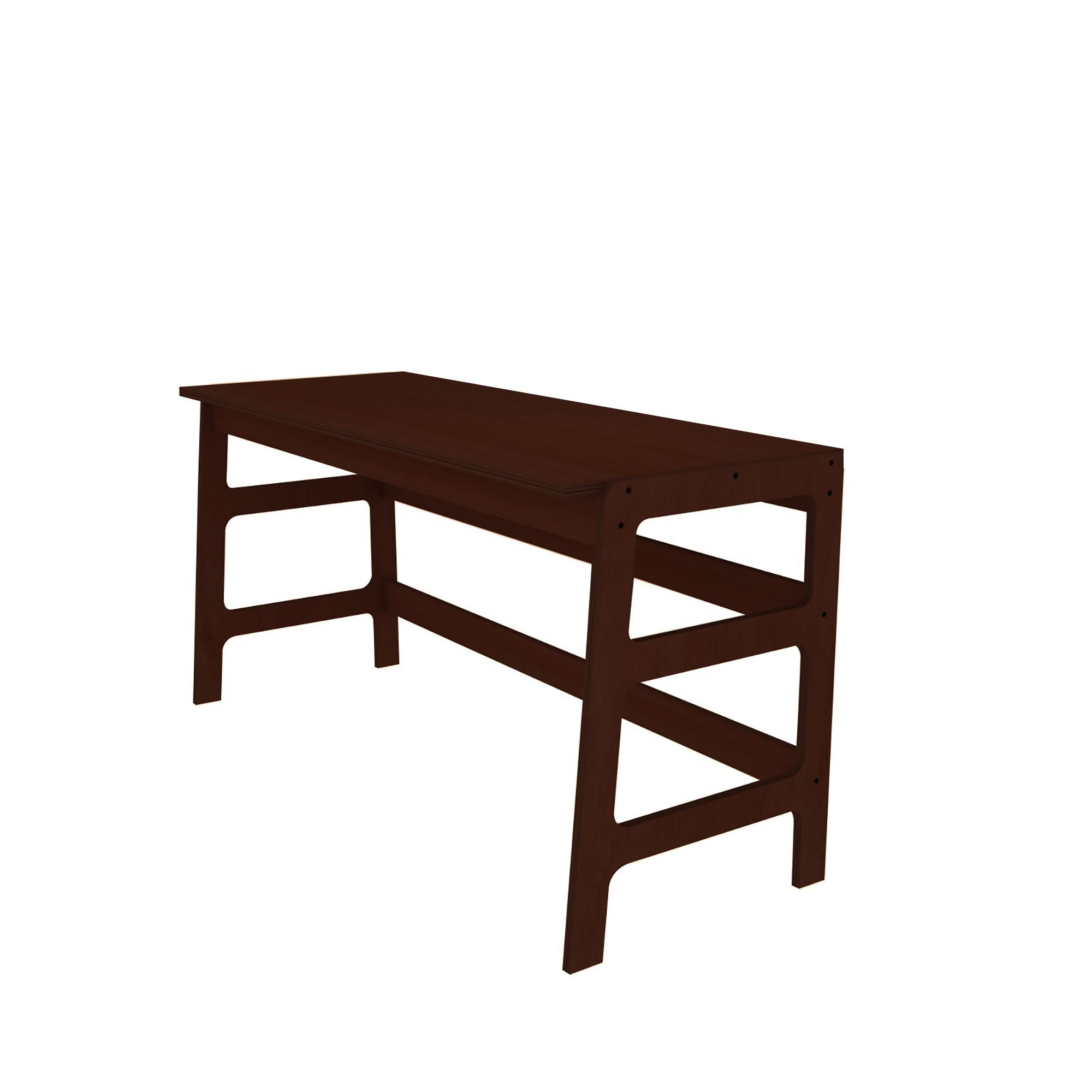 Birou cu biblioteca CPT4803-150, 55 x 192 x 27 cm, nuc, lemn, spatiu de depozitare, fixare pe perete — imaginea 6