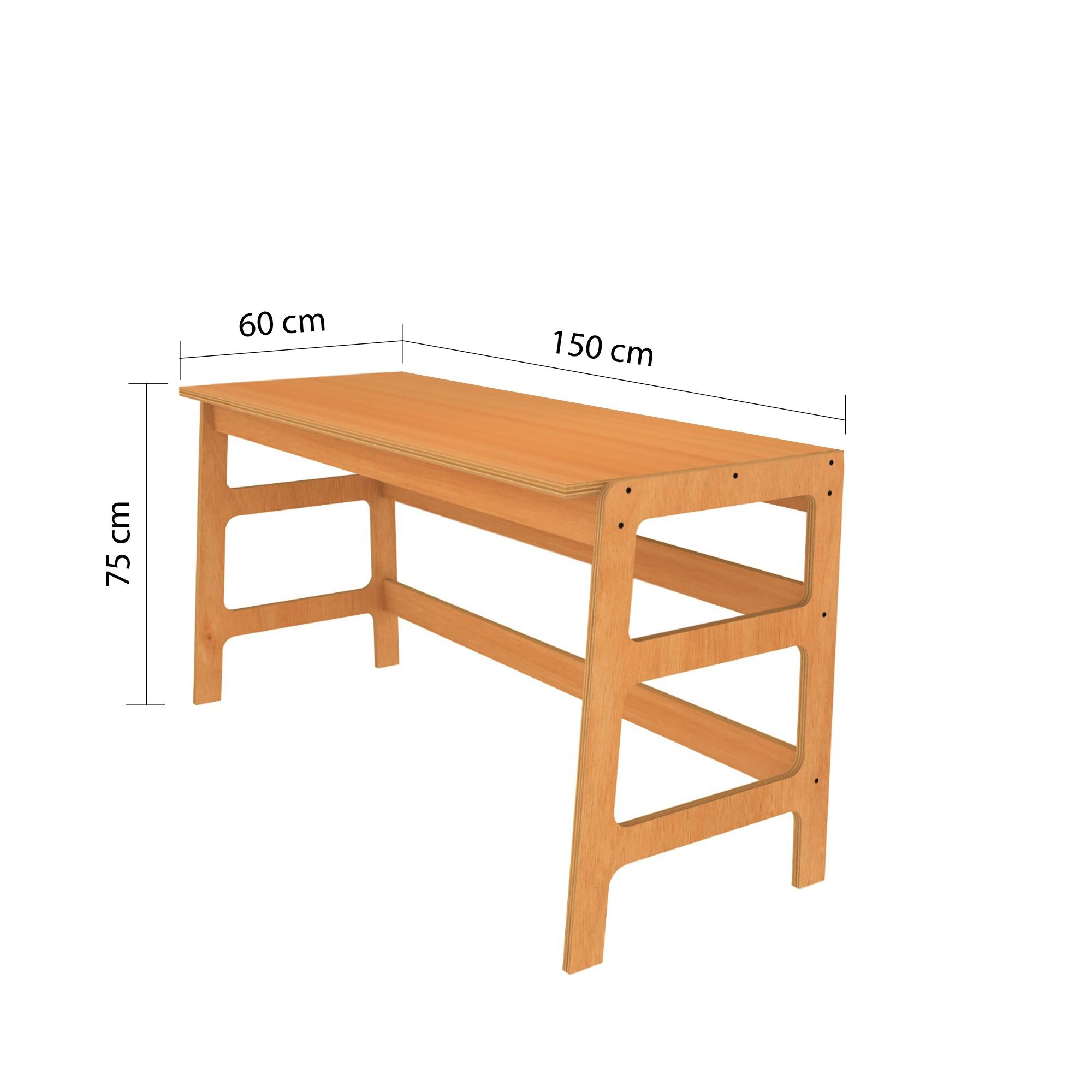 Birou cu biblioteca CPT4802-150, 55 x 192 x 27 cm, tec, lemn, spatiu de depozitare, fixare pe perete — imaginea 2
