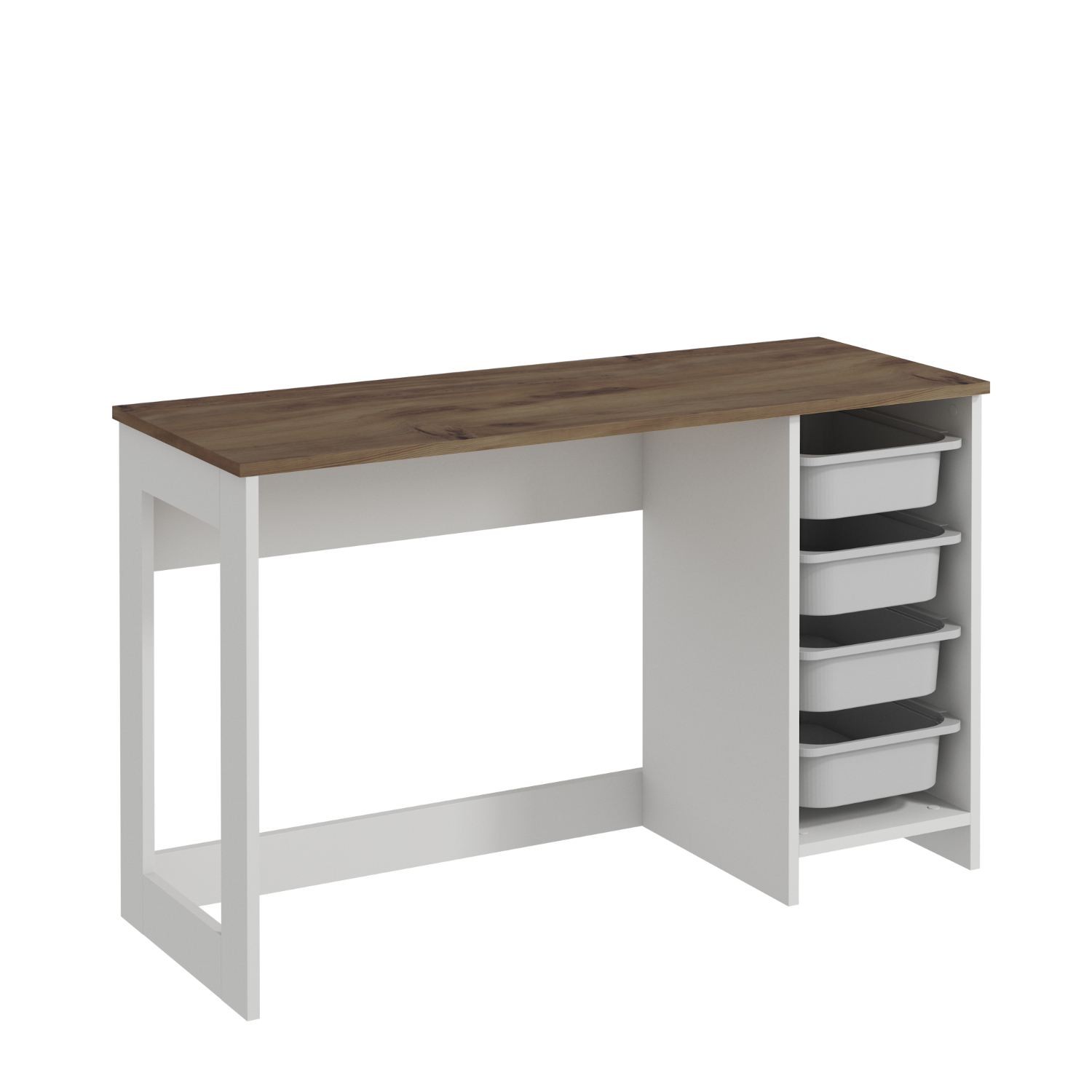 Birou Hero, 120 x 73 x 45 cm, nuc antichizat, PAL melaminat, antique nuc — imaginea 4