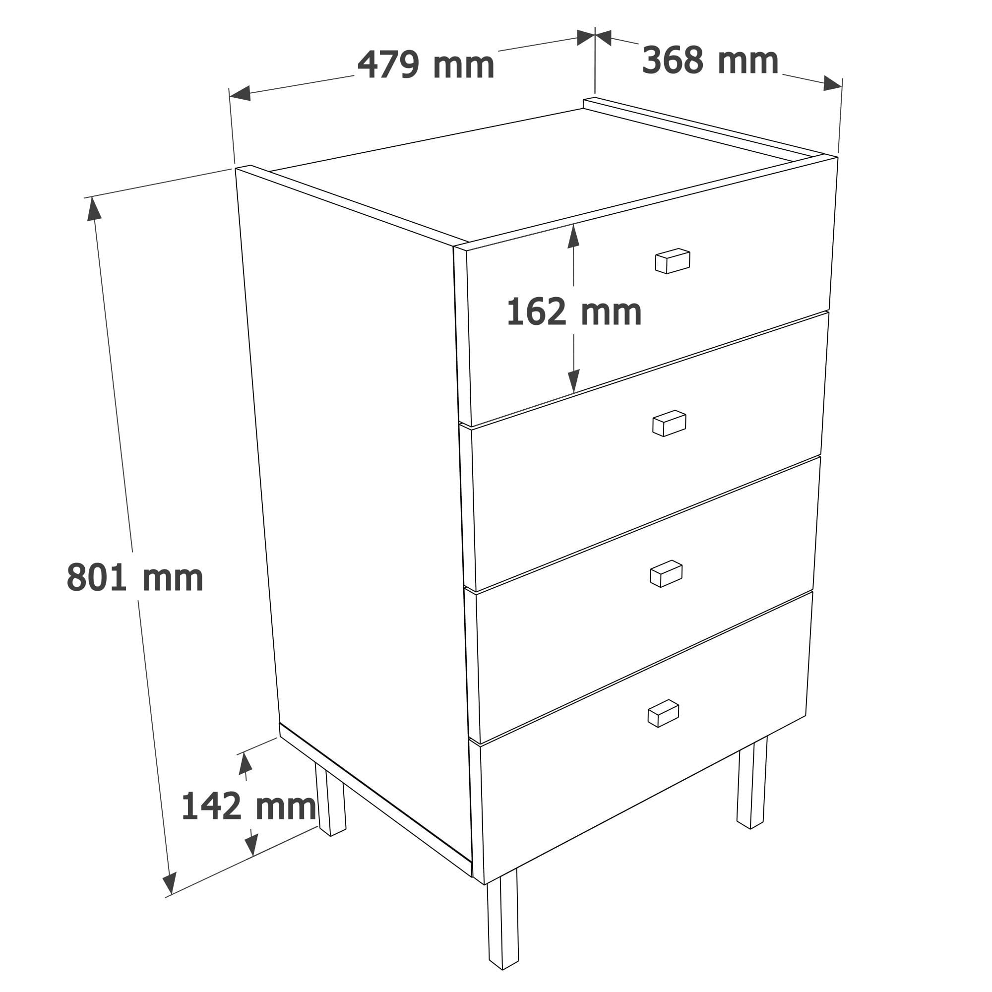 Comoda dormitor Luke - LK3-CS, 47,9 x 80,1 x 36,8 cm, sand stejar, PAL melaminat, spatiu de depozitare, fixare pe perete — imaginea 5