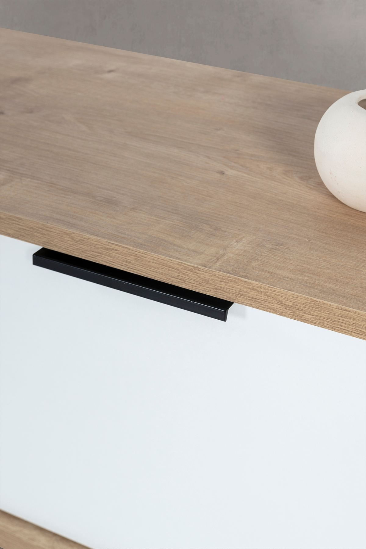 Comoda TV Venüs 3640, 160 x 46 x 35 cm, stejar safir alb, PAL melaminat — imaginea 2