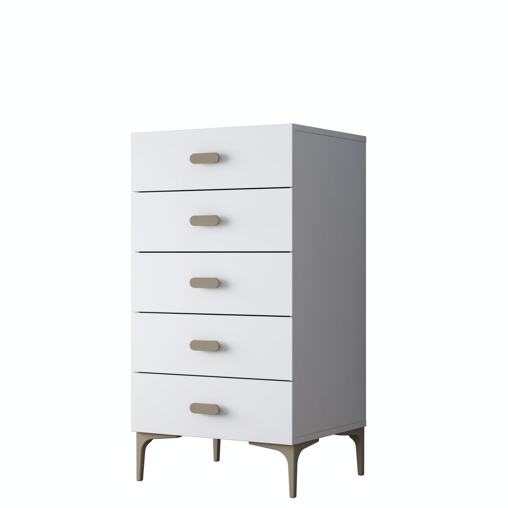 Comoda dormitor BE106, 55,4 x 105,4 x 45 cm, alb, PAL, spatiu de depozitare, fixare pe perete — imaginea 6