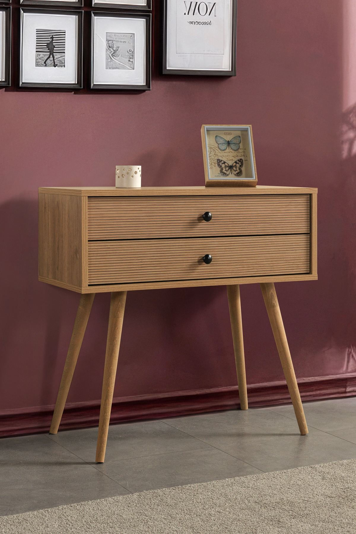 Comoda dormitor Vita 5208, 80 x 78 x 36 cm, stejar, PAL melaminat — imaginea 4