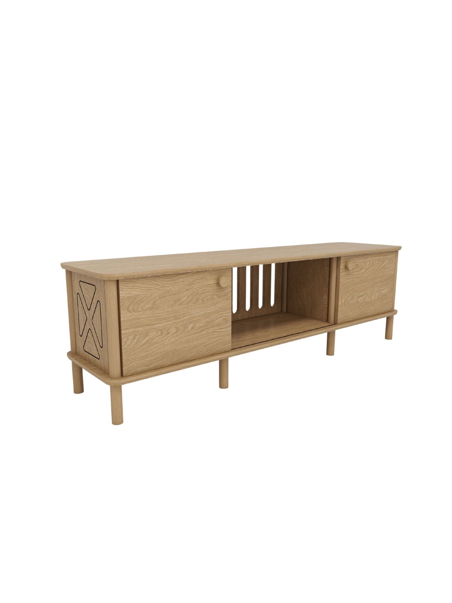 Comoda TV Ontano, stejar, MDF, capacitate 15 kg — imaginea 3