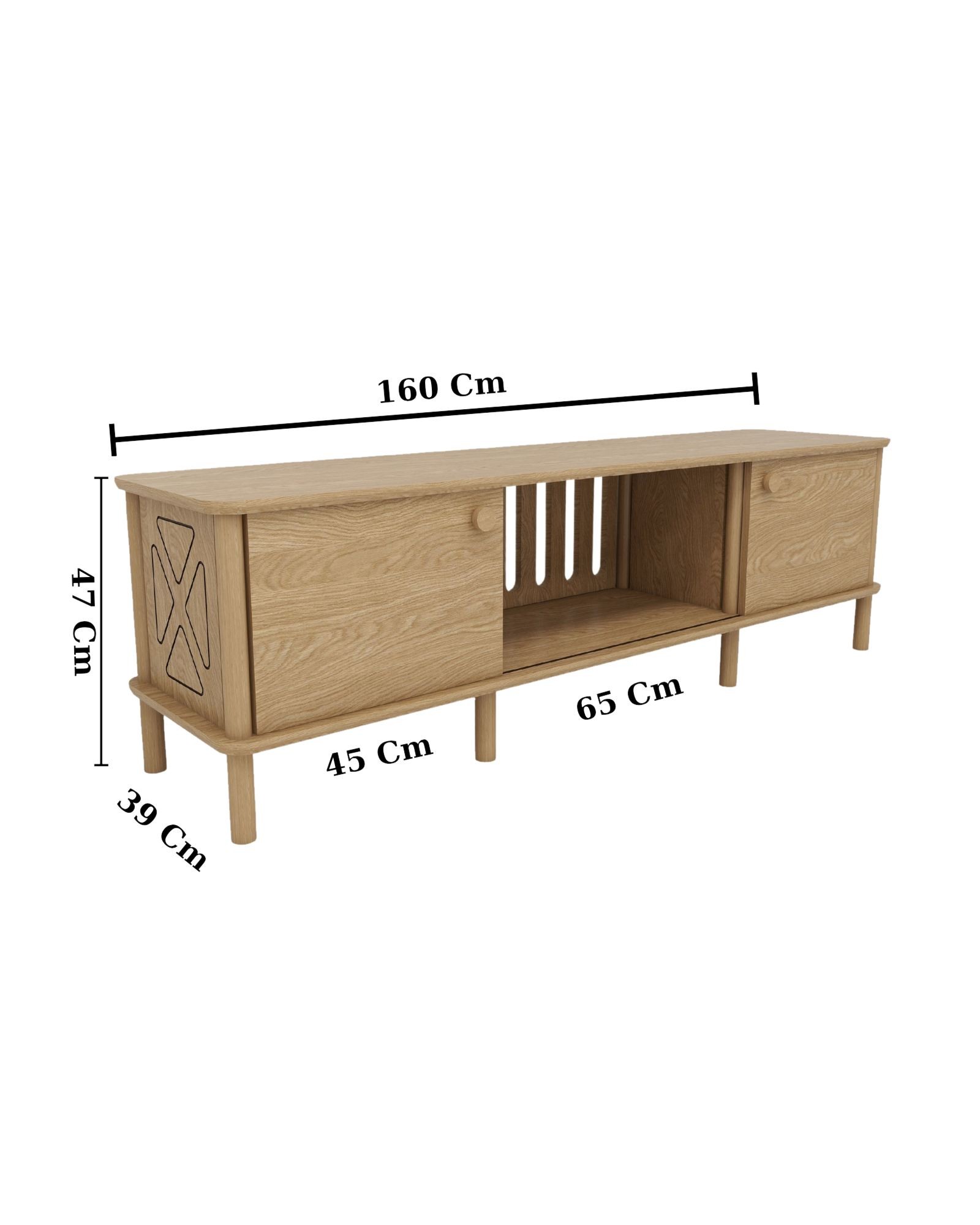 Comoda TV Ontano, stejar, MDF, capacitate 15 kg — imaginea 5