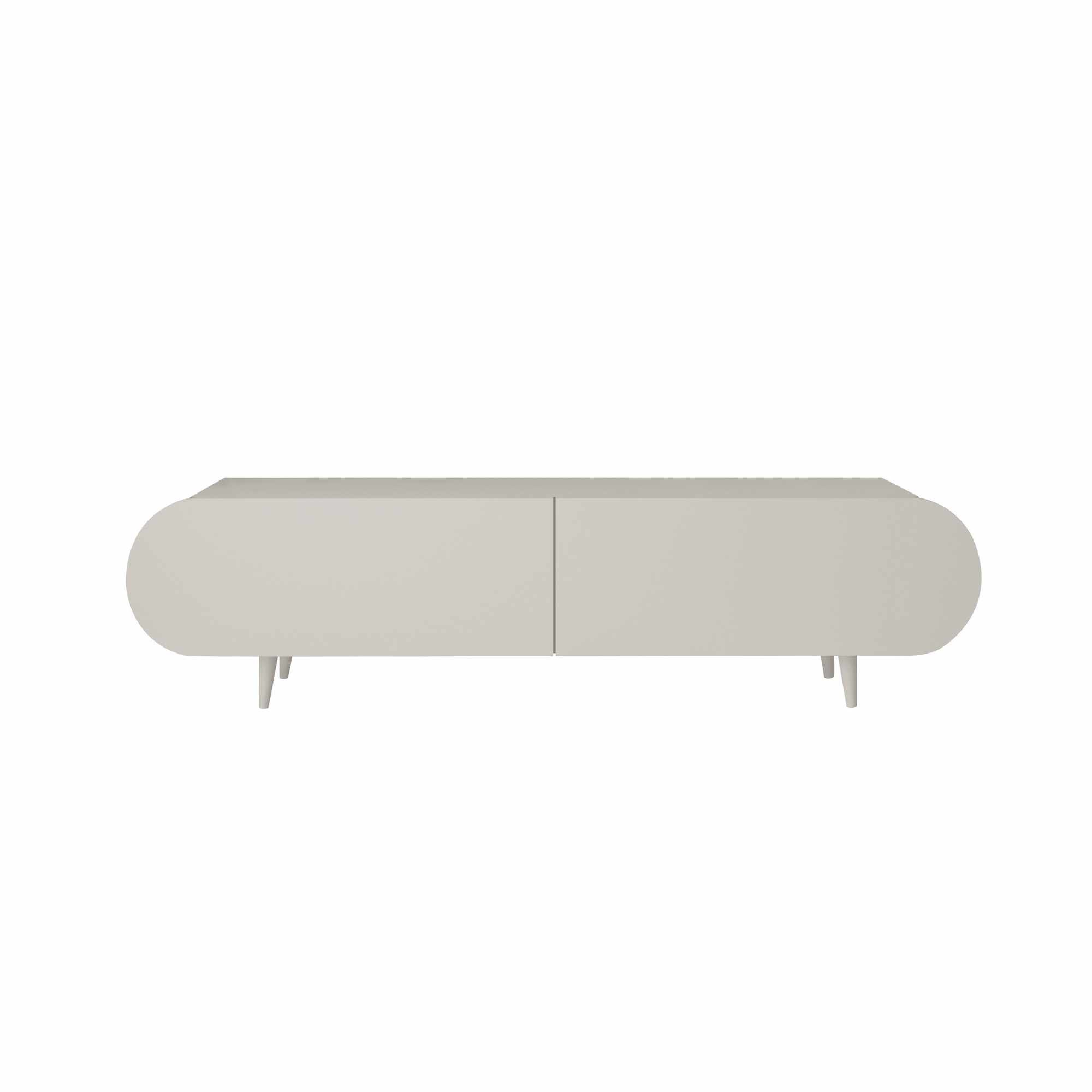 Comoda TV Regulus 140, 140 x 49 x 30 cm, bej nisip, MDF, capacitate 22 kg, sandstone — imaginea 2