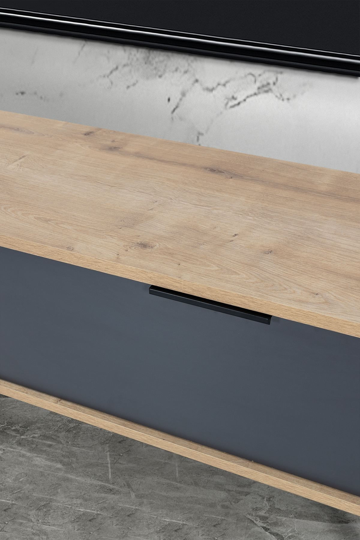 Comoda TV Venüs 3641, 160 x 46 x 35 cm, stejar safir antracit, PAL melaminat — imaginea 4