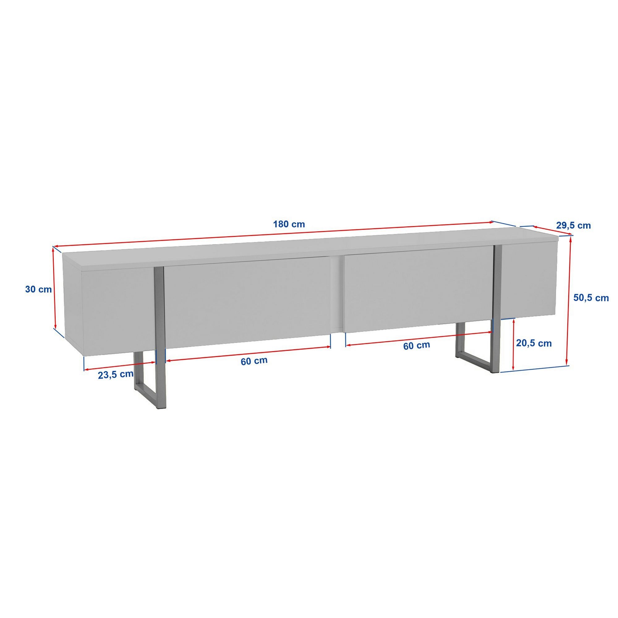 Comodă TV Onera, 180 x 50 x 30 cm, lemn negru negru, PAL melaminat, wood negru / negru