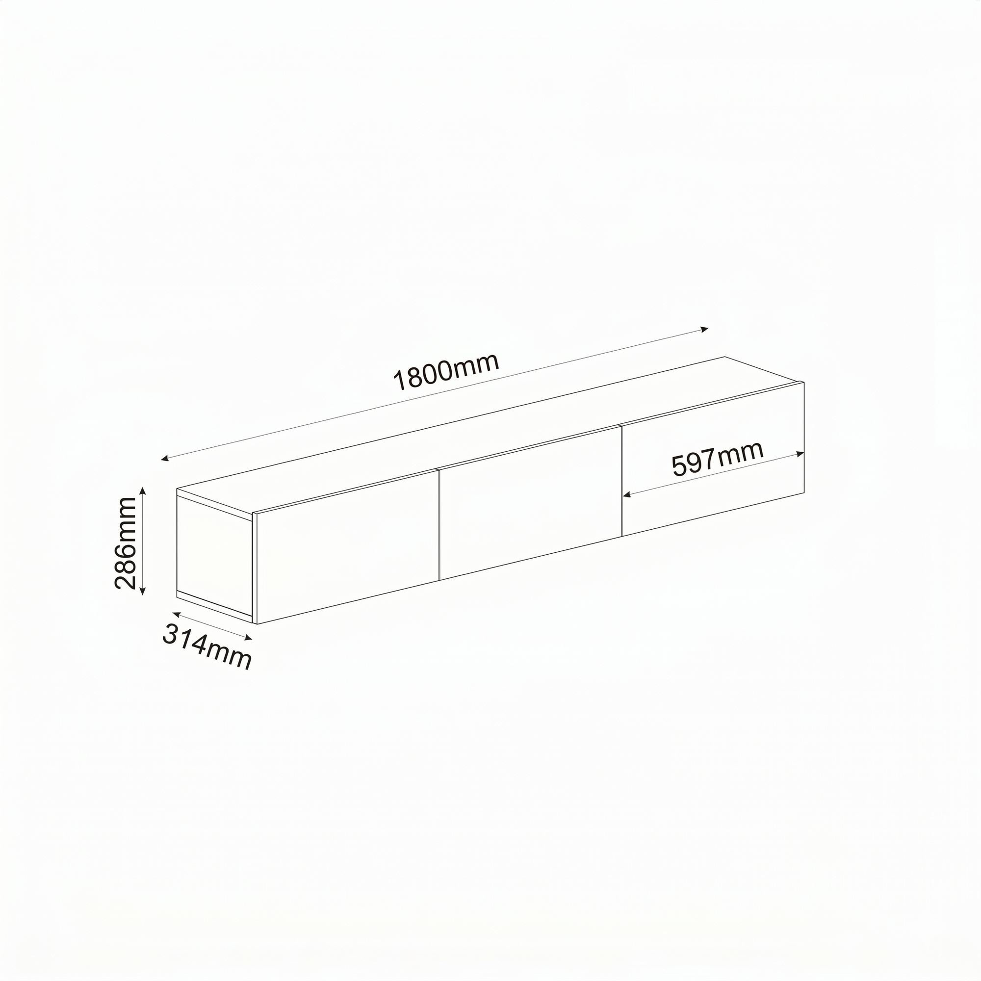 Comoda TV Ada, 180 x 28, 6 x 31, 4 cm, bej nisip, PAL melaminat, fixare pe perete, sandstone — imaginea 4