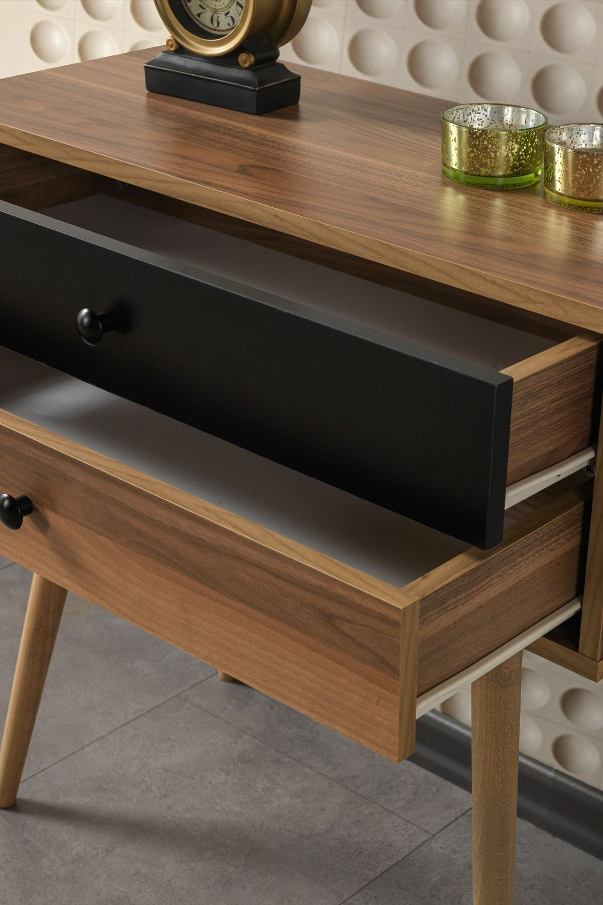 Comoda dormitor Vita 5206, 80 x 78 x 36 cm, nuc negru, PAL melaminat — imaginea 2