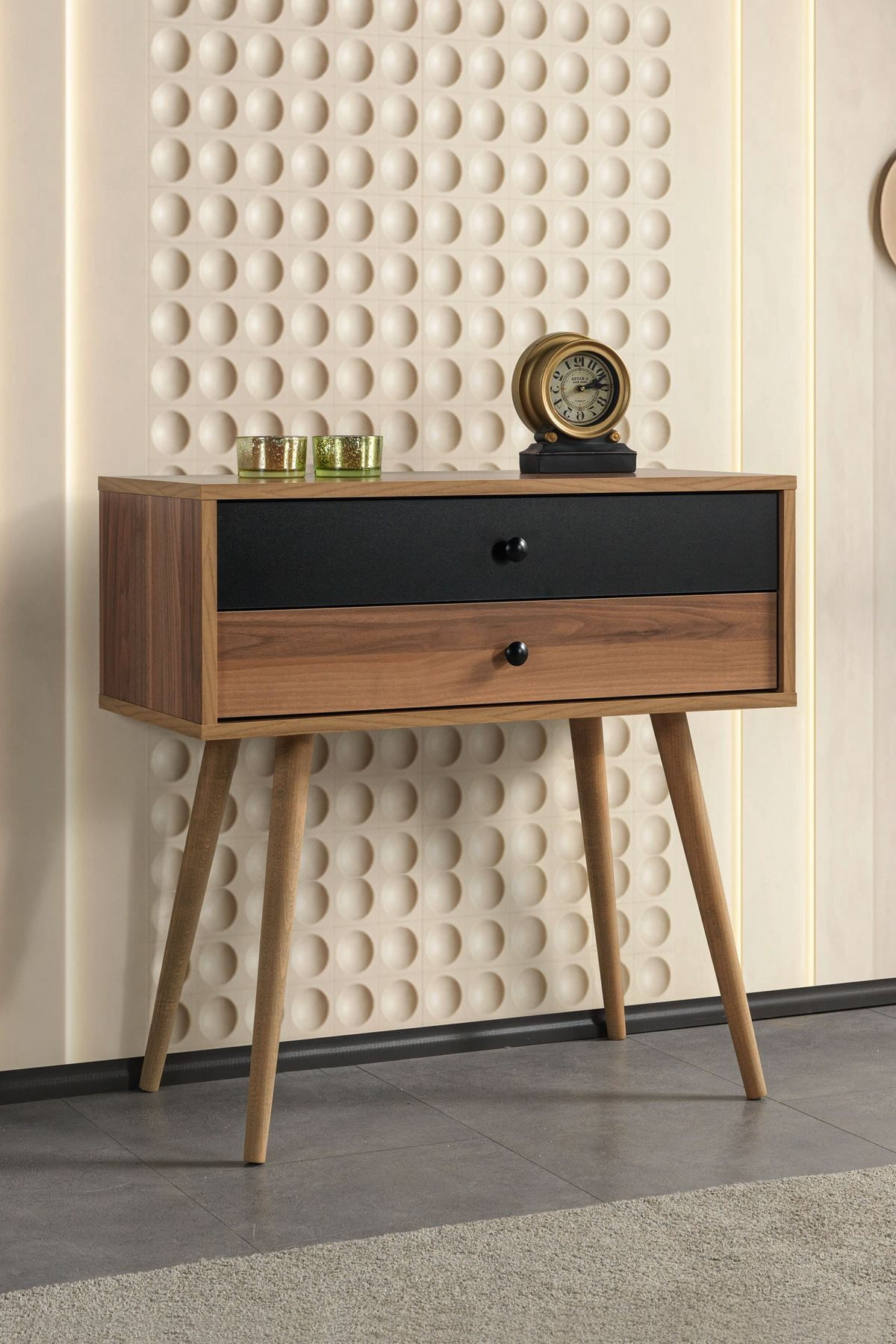 Comoda dormitor Vita 5206, 80 x 78 x 36 cm, nuc negru, PAL melaminat — imaginea 4