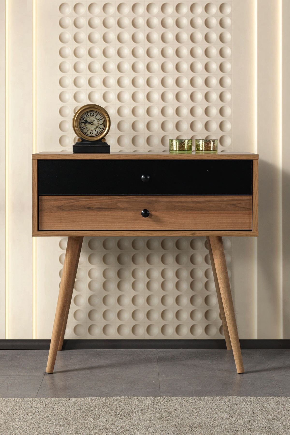 Comoda dormitor Vita 5206, 80 x 78 x 36 cm, nuc negru, PAL melaminat — imaginea 5