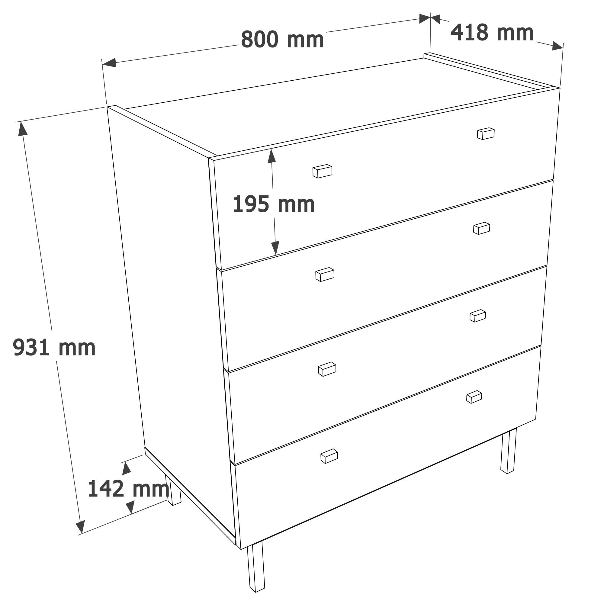 Comoda dormitor Luke - LK6-CS, 80 x 93,1 x 41,8 cm, sand stejar, PAL melaminat, spatiu de depozitare, fixare pe perete — imaginea 3
