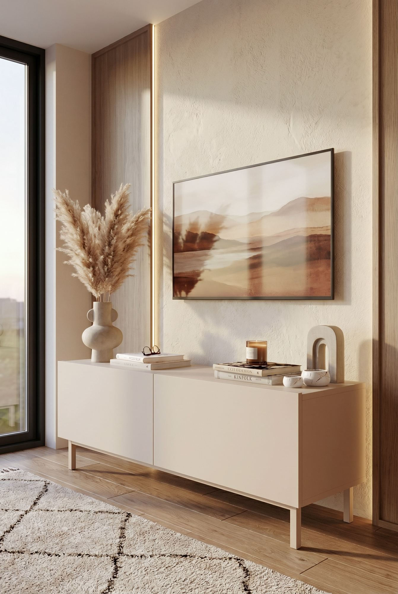 Comoda TV Coast - CO3-CO, 120 x 47,3 x 36,8 cm, sand, PAL melaminat — imaginea 3
