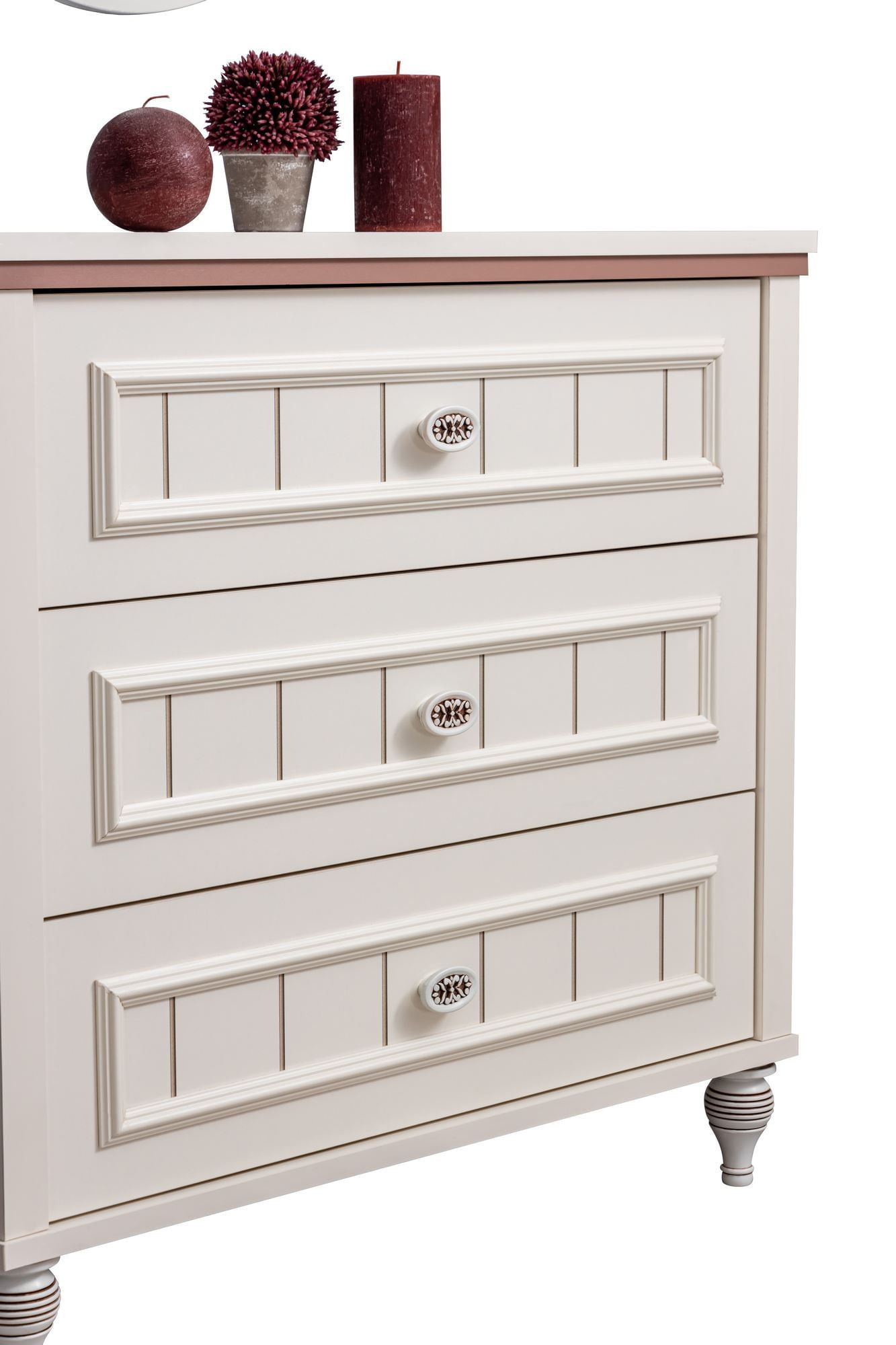 Comoda dormitor Ezgi, 82 x 79 x 42 cm, crem deschis, PAL melaminat, spatiu de depozitare, fixare pe perete — imaginea 8