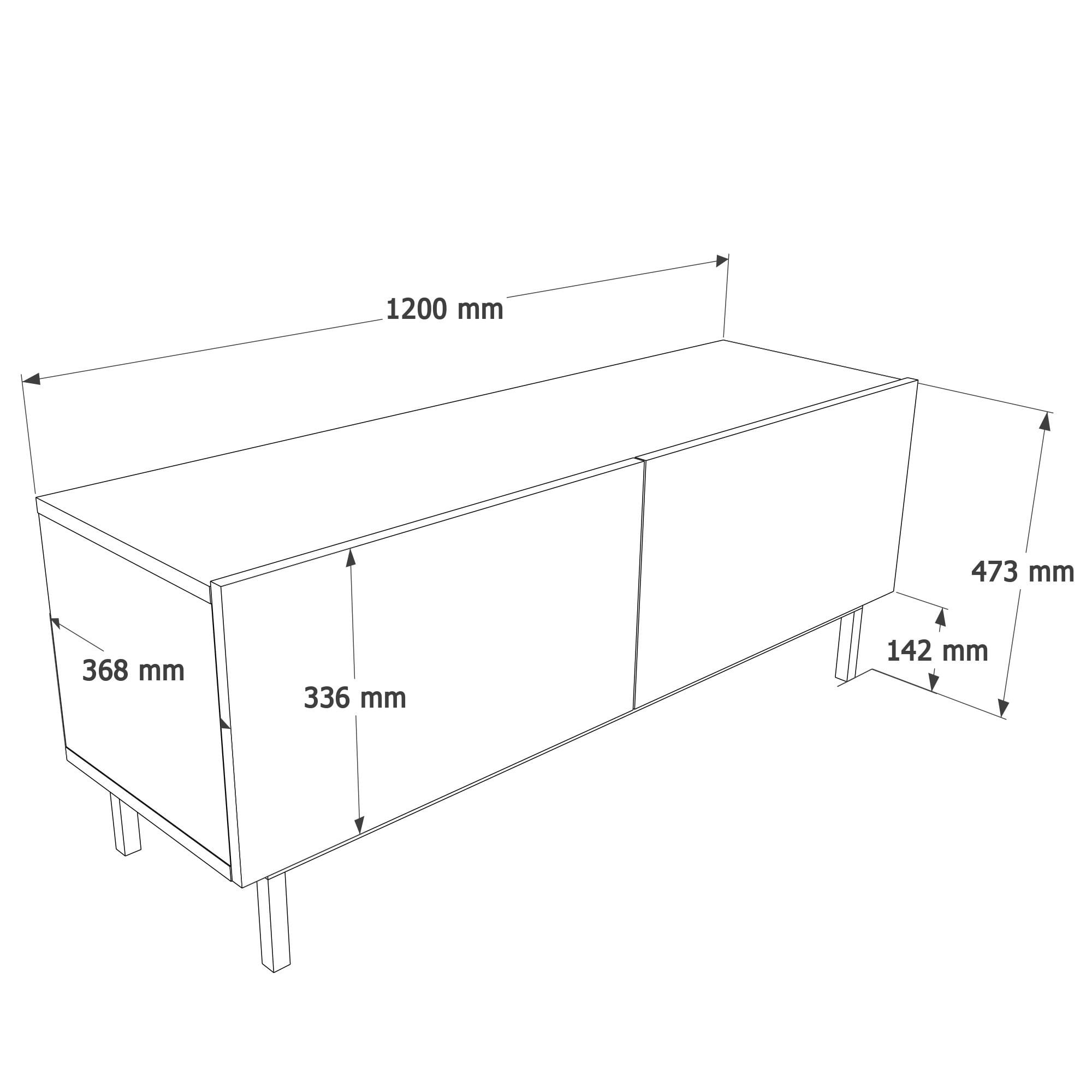 Comoda TV Coast - CO3-CO, 120 x 47,3 x 36,8 cm, sand, PAL melaminat — imaginea 5