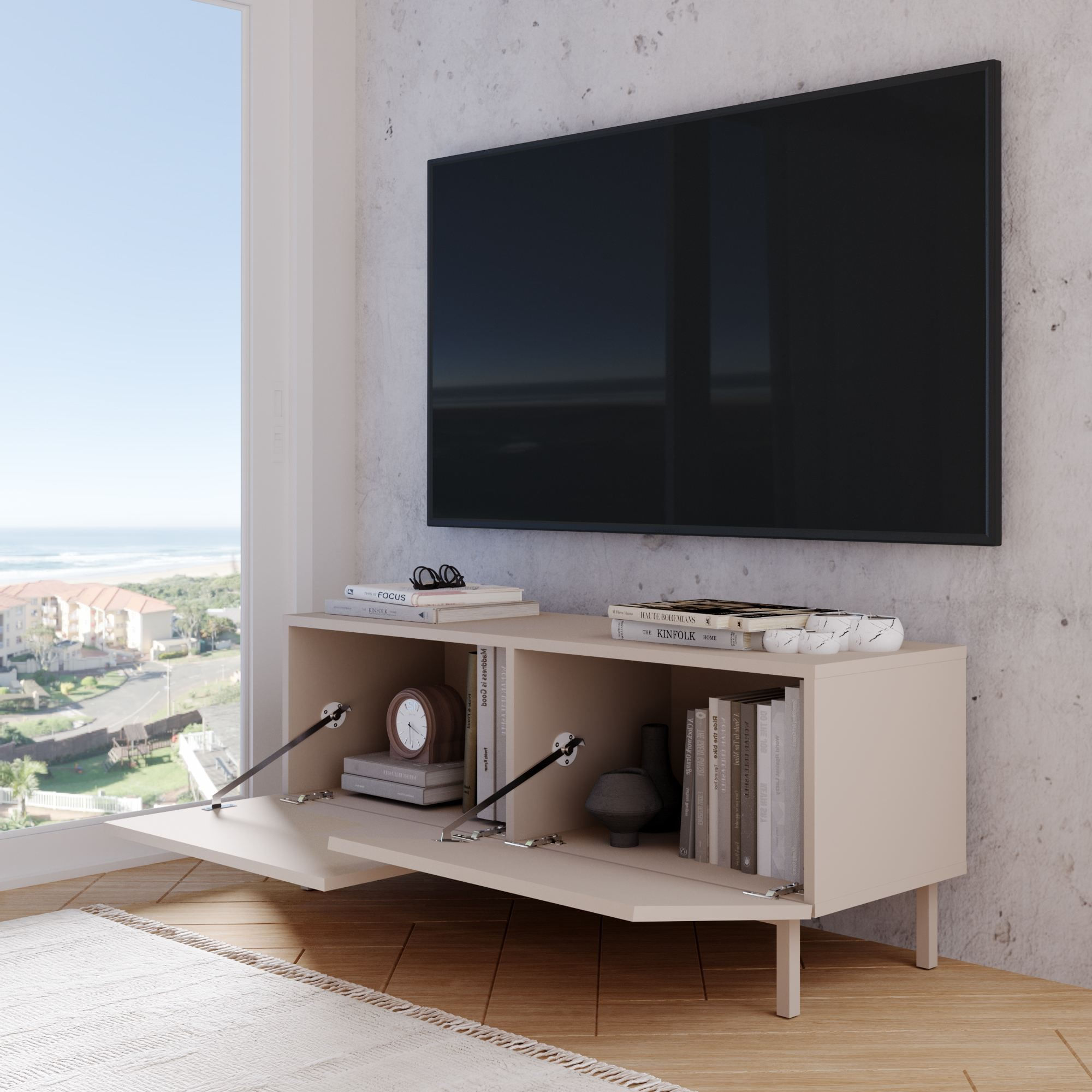 Comoda TV Coast - CO3-CO, 120 x 47,3 x 36,8 cm, sand, PAL melaminat — imaginea 8