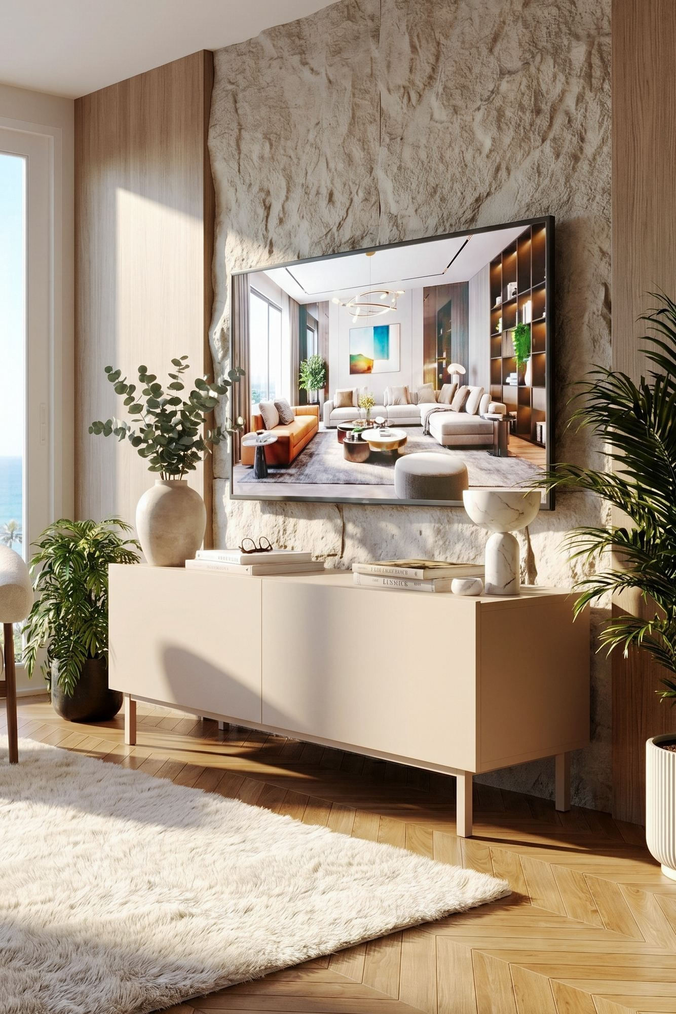 Comoda TV Coast - CO3-CO, 120 x 47,3 x 36,8 cm, sand, PAL melaminat — imaginea 9