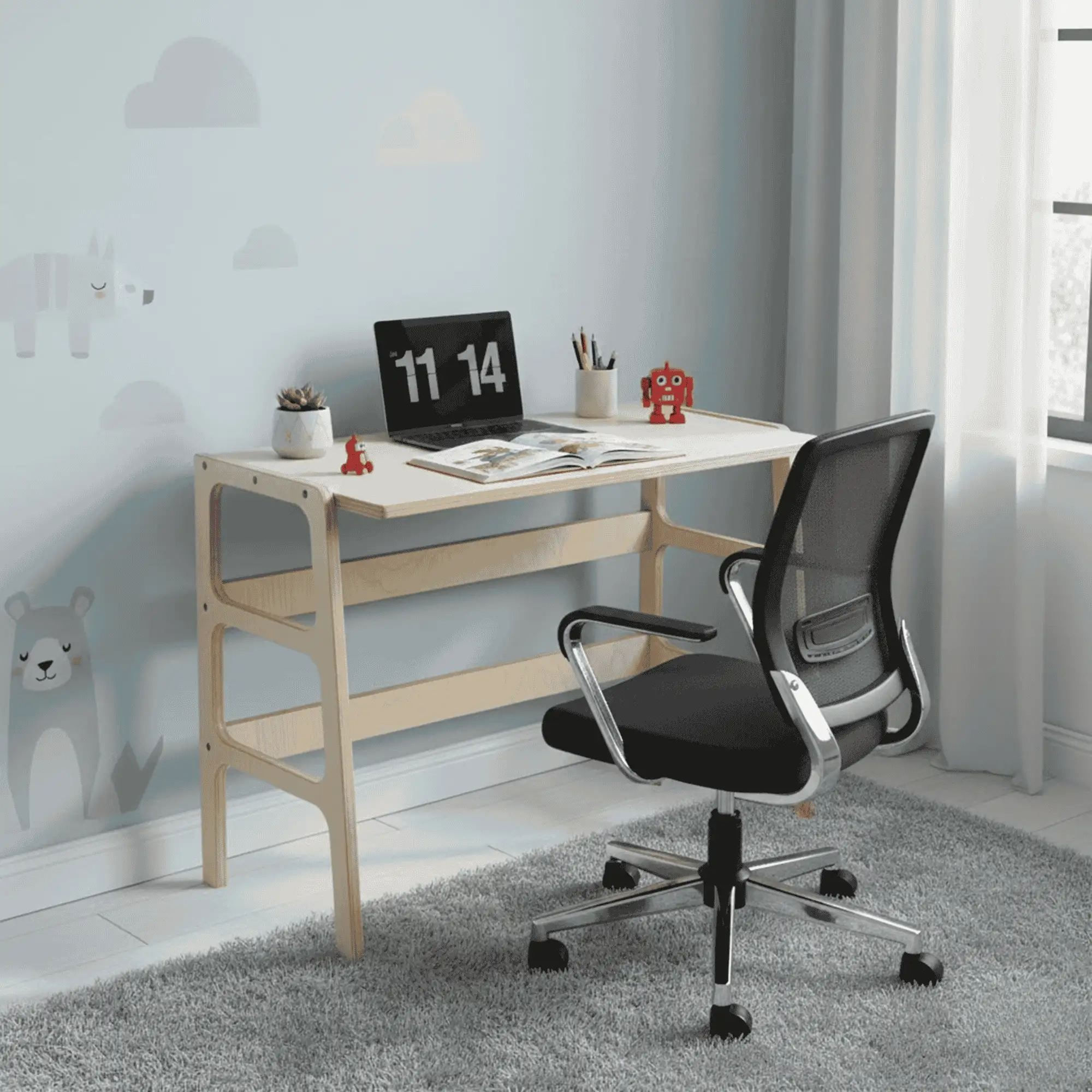 Birou CPT4838-125, 125 x 75 x 60 cm, natural, lemn — imaginea 5
