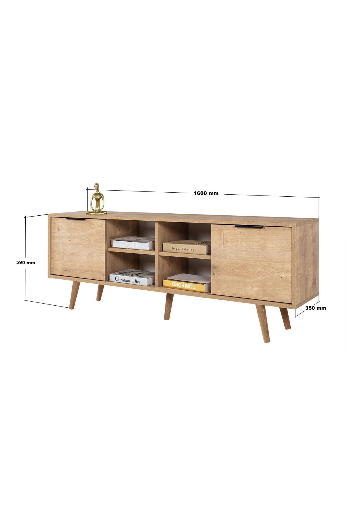 Comoda TV Sina 3622, 160 x 59 x 35 cm, stejar safir, PAL melaminat — imaginea 5
