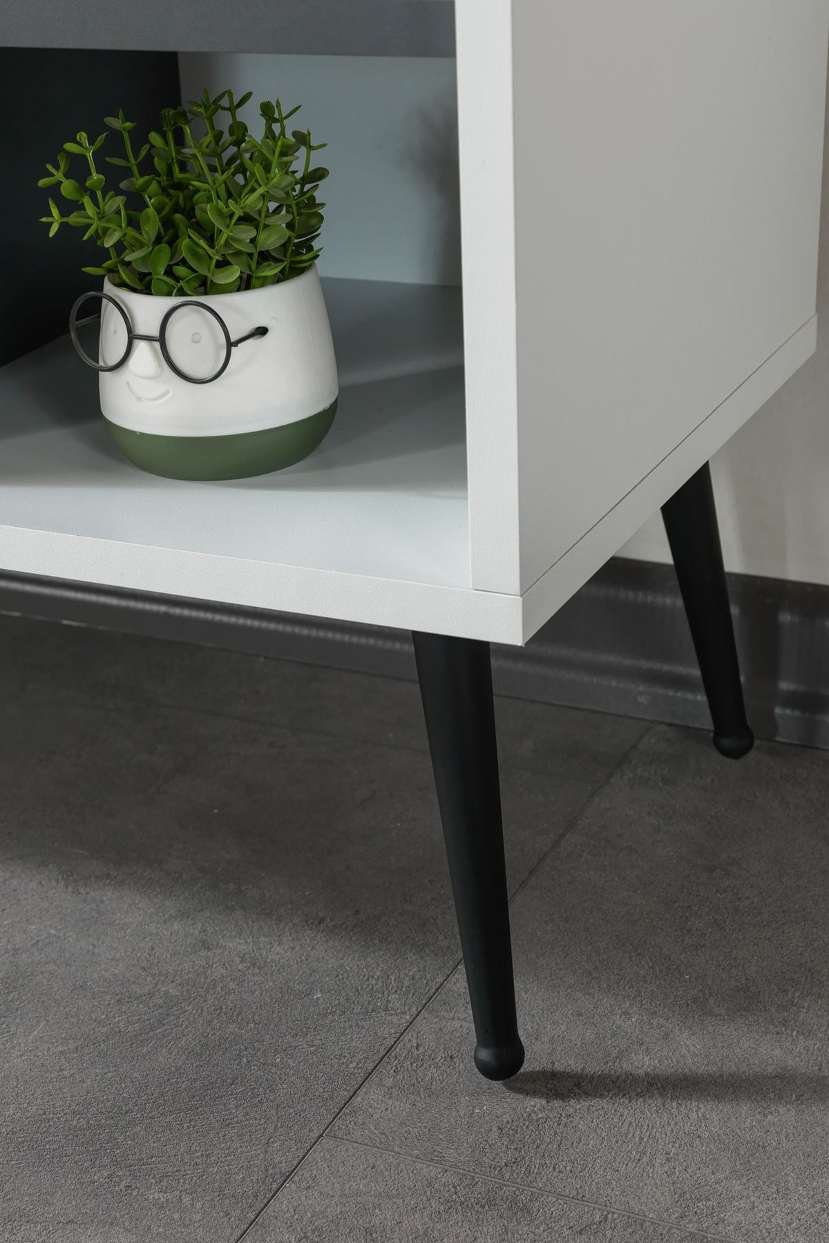 Comoda TV Şile 3612, 160 x 60 x 35 cm, alb antracit, PAL melaminat — imaginea 7