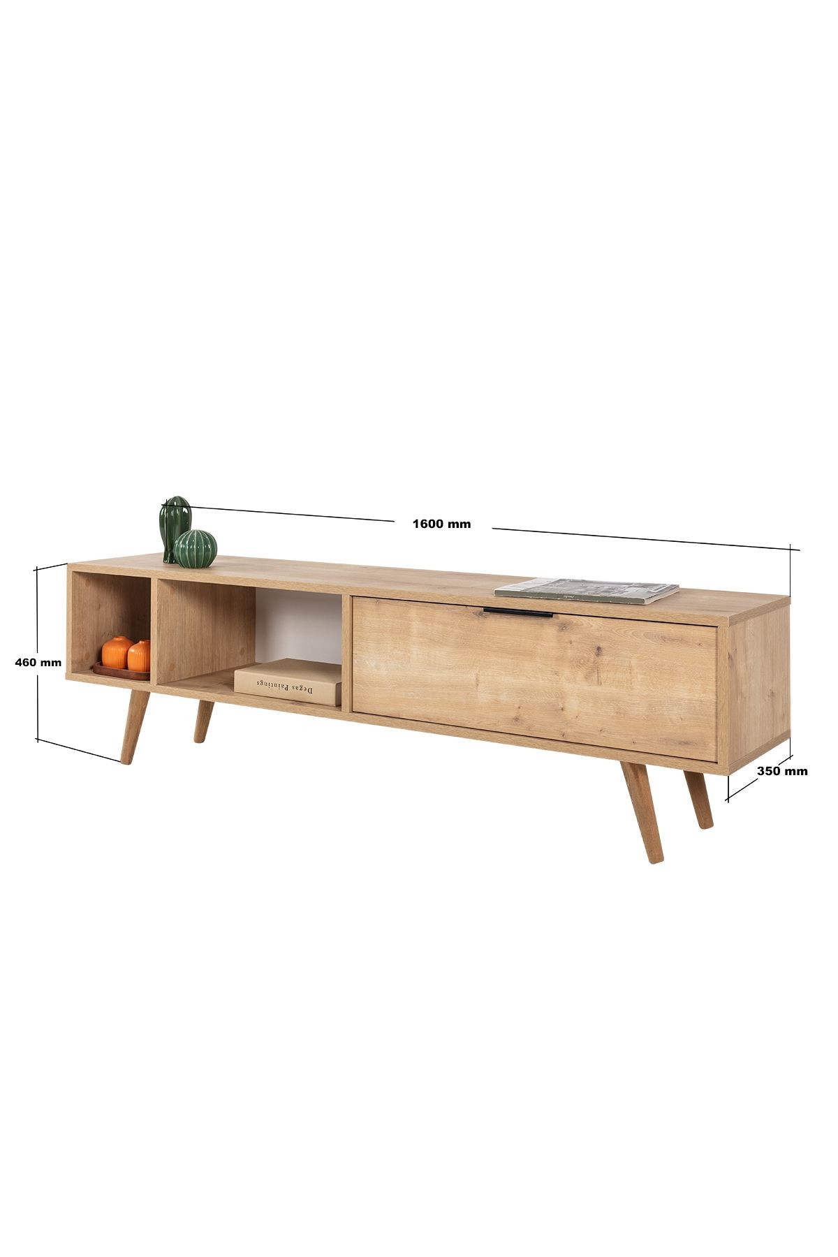Comoda TV Venüs 3642, 160 x 46 x 35 cm, stejar safir, PAL melaminat — imaginea 7