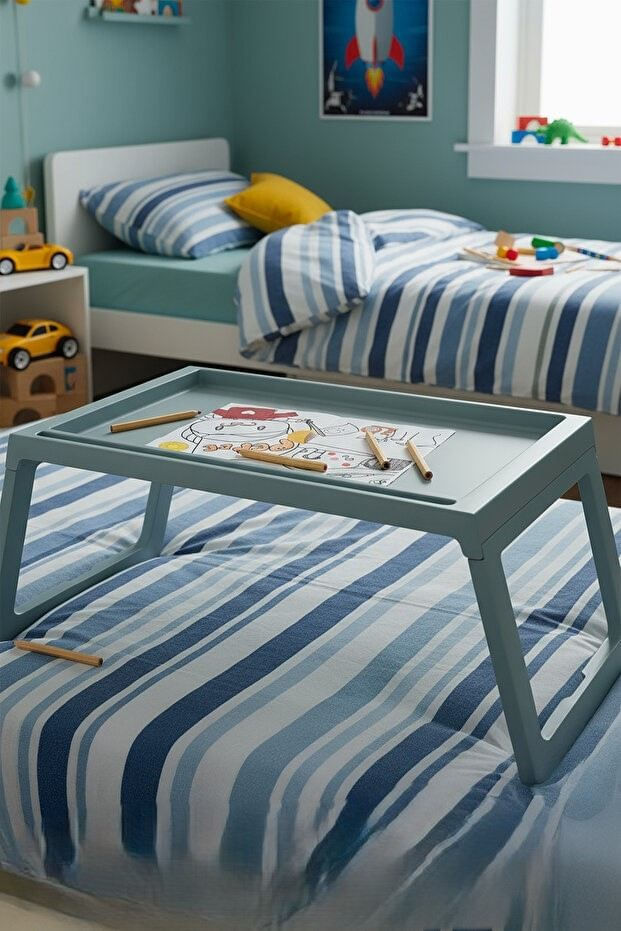 Birou laptop reglabil Lavine, 56 x 26, 3 x 36 cm, albastru pastel, baby albastru — imaginea 2