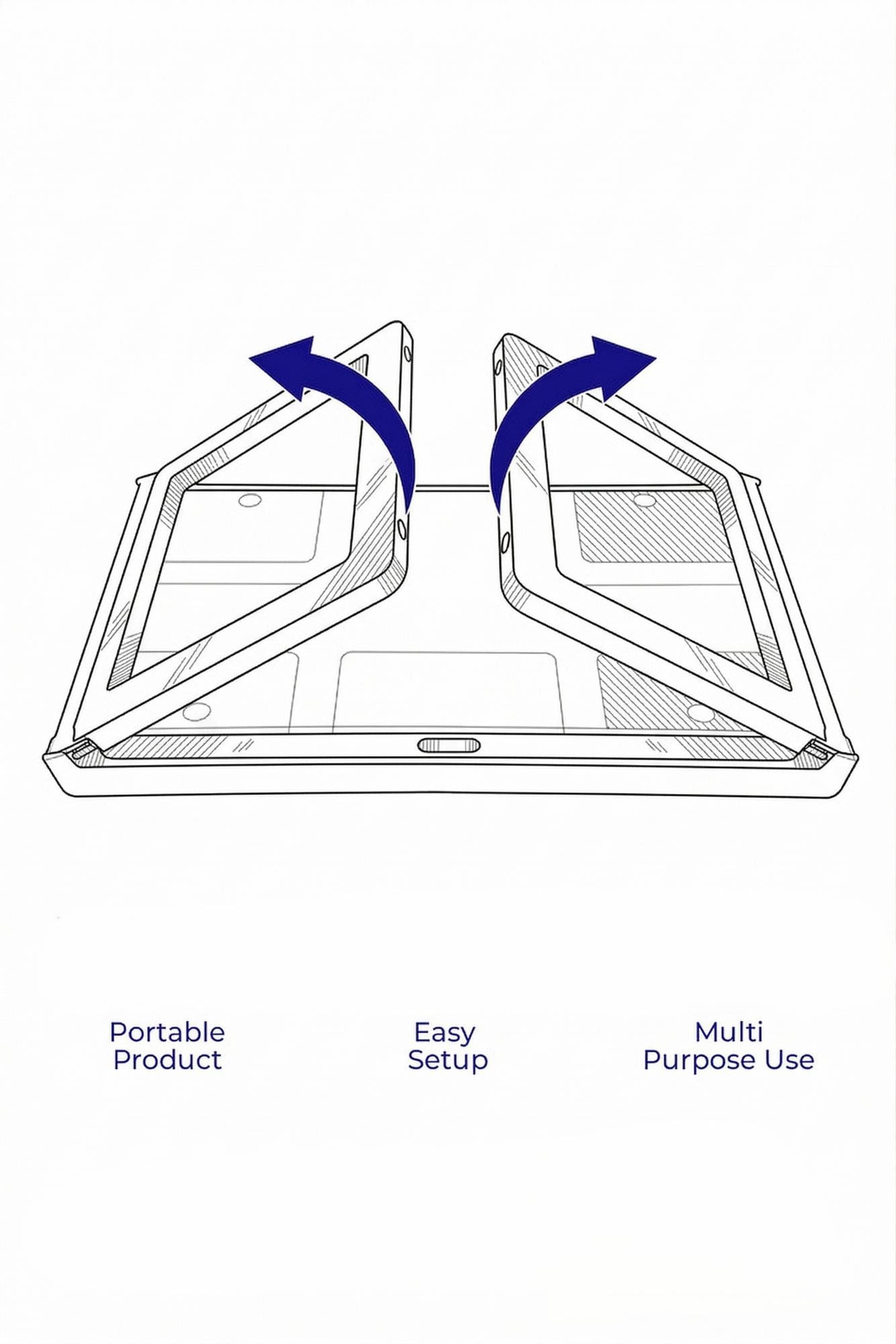 Birou laptop reglabil Lavine, 56 x 26, 3 x 36 cm, albastru pastel, baby albastru — imaginea 4