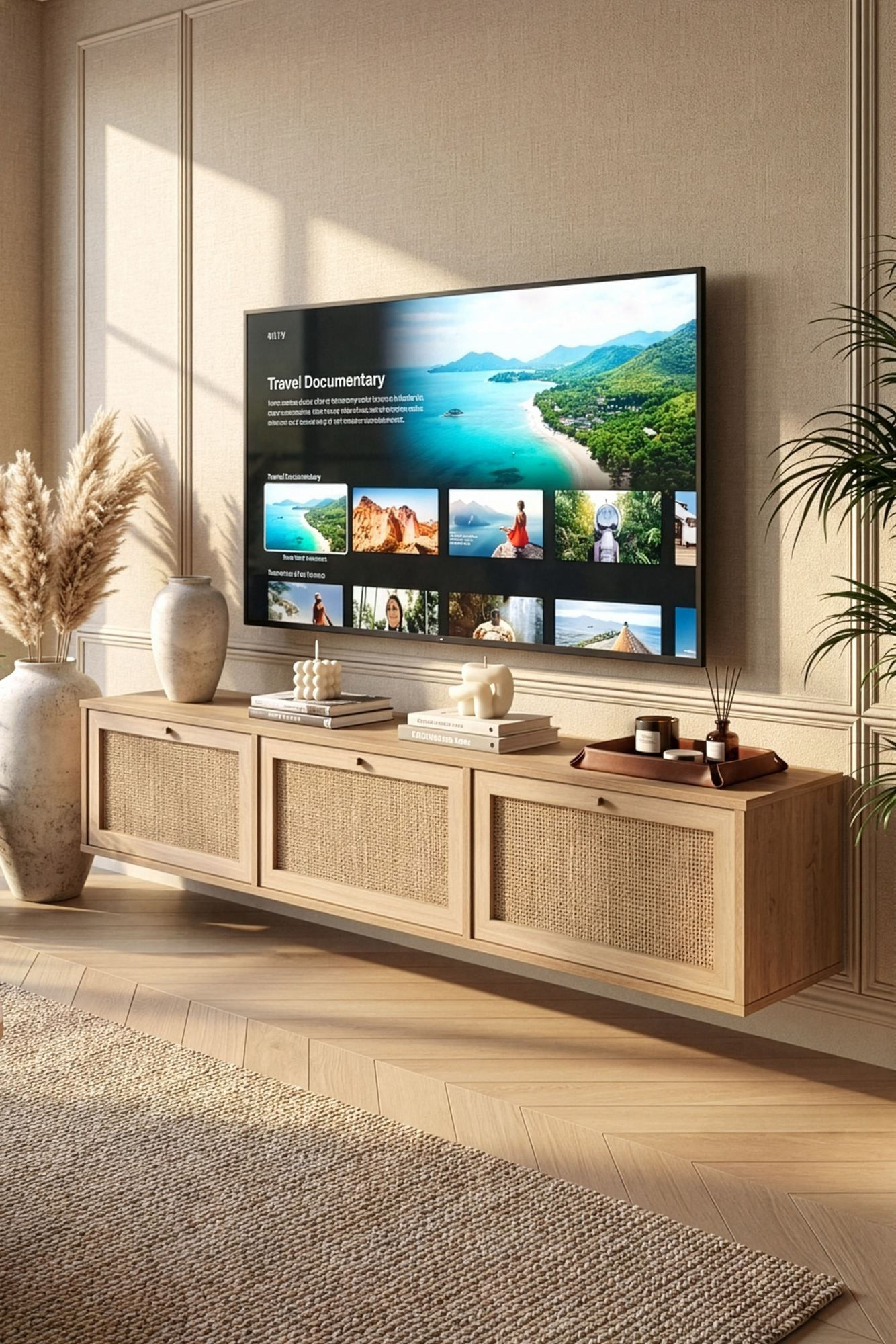Comoda TV Dune - DN1-SJ, 180 x 35,6 x 32 cm, stejar, PAL melaminat — imaginea 4
