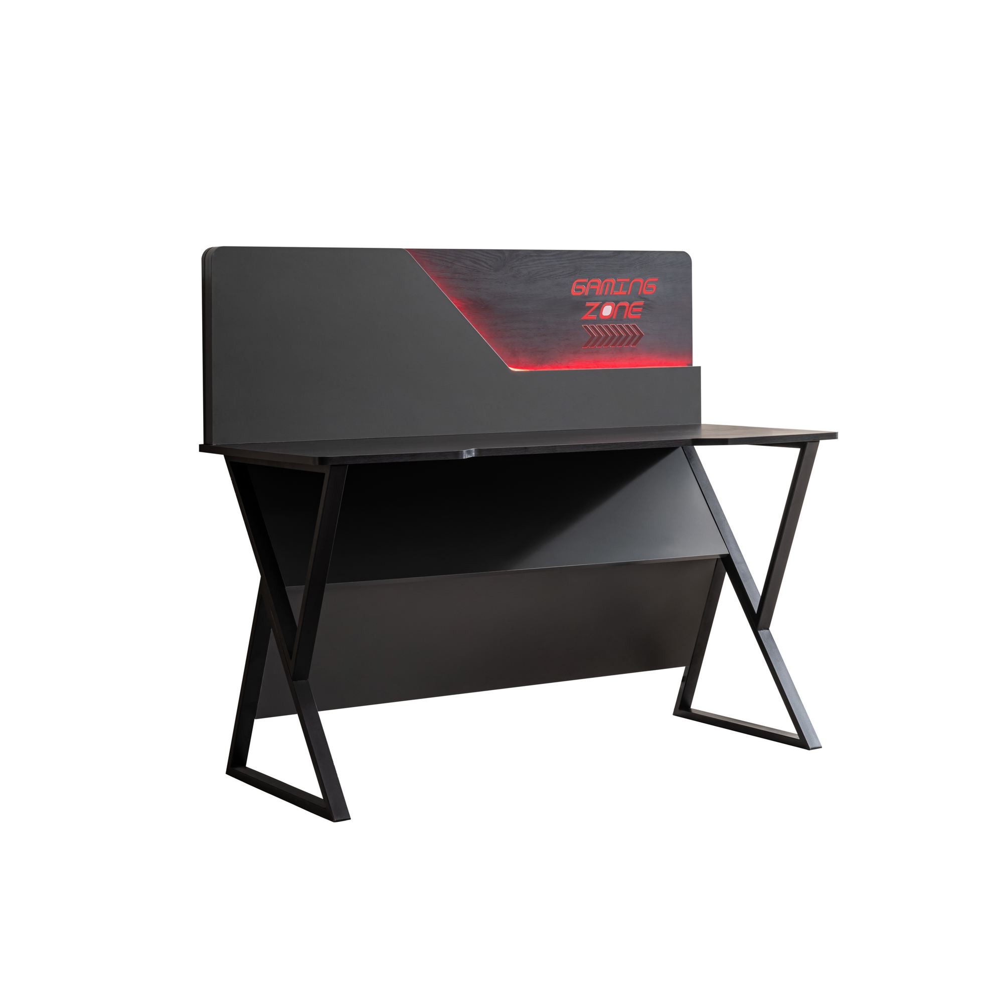 Birou Gaming Zone, 140 x 120 x 60 cm, antracit, PAL melaminat — imaginea 6