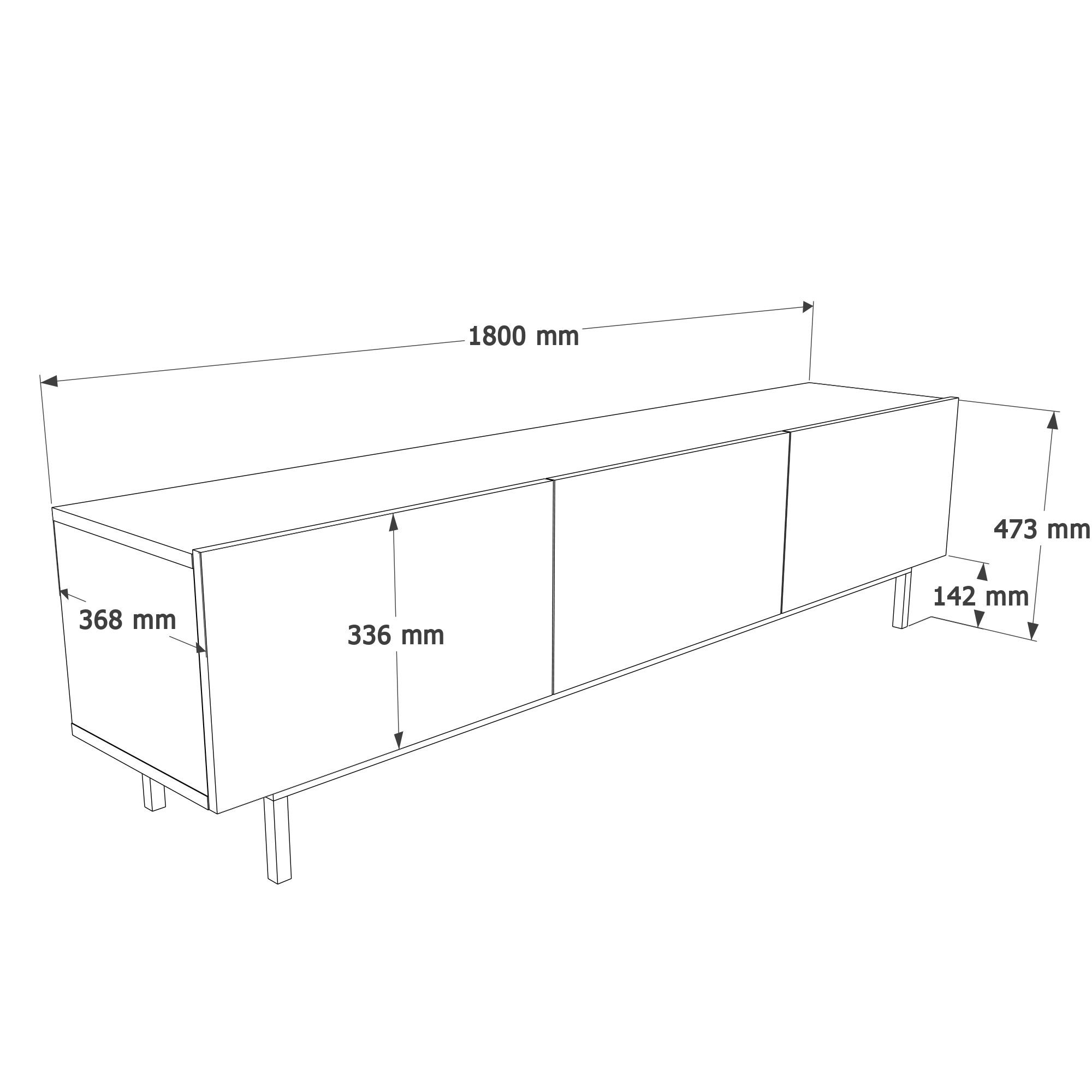 Comoda TV Coast - CO1-CO, 180 x 47,3 x 36,8 cm, sand, PAL melaminat — imaginea 5