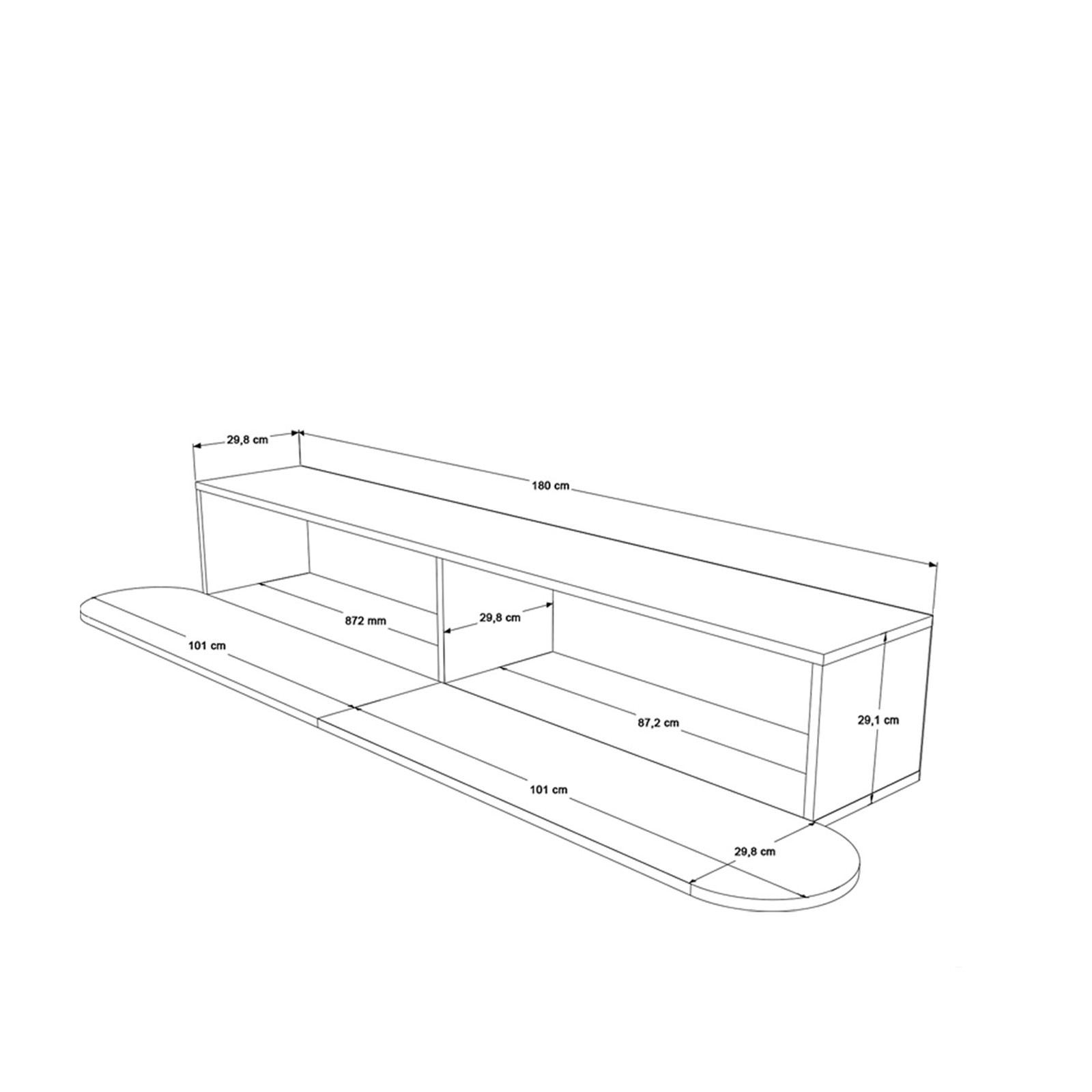 Comoda TV LUM1-CO, 200 x 29,6 x 31,6 cm, sand, PAL melaminat, fixare pe perete — imaginea 7