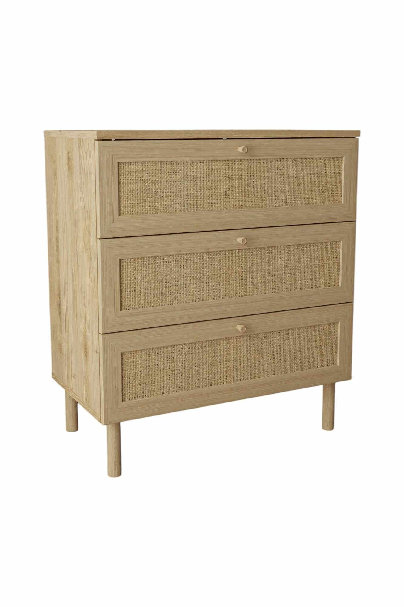 Comoda dormitor Baru, 75 x 85 x 42 cm, bej, PAL melaminat — imaginea 3