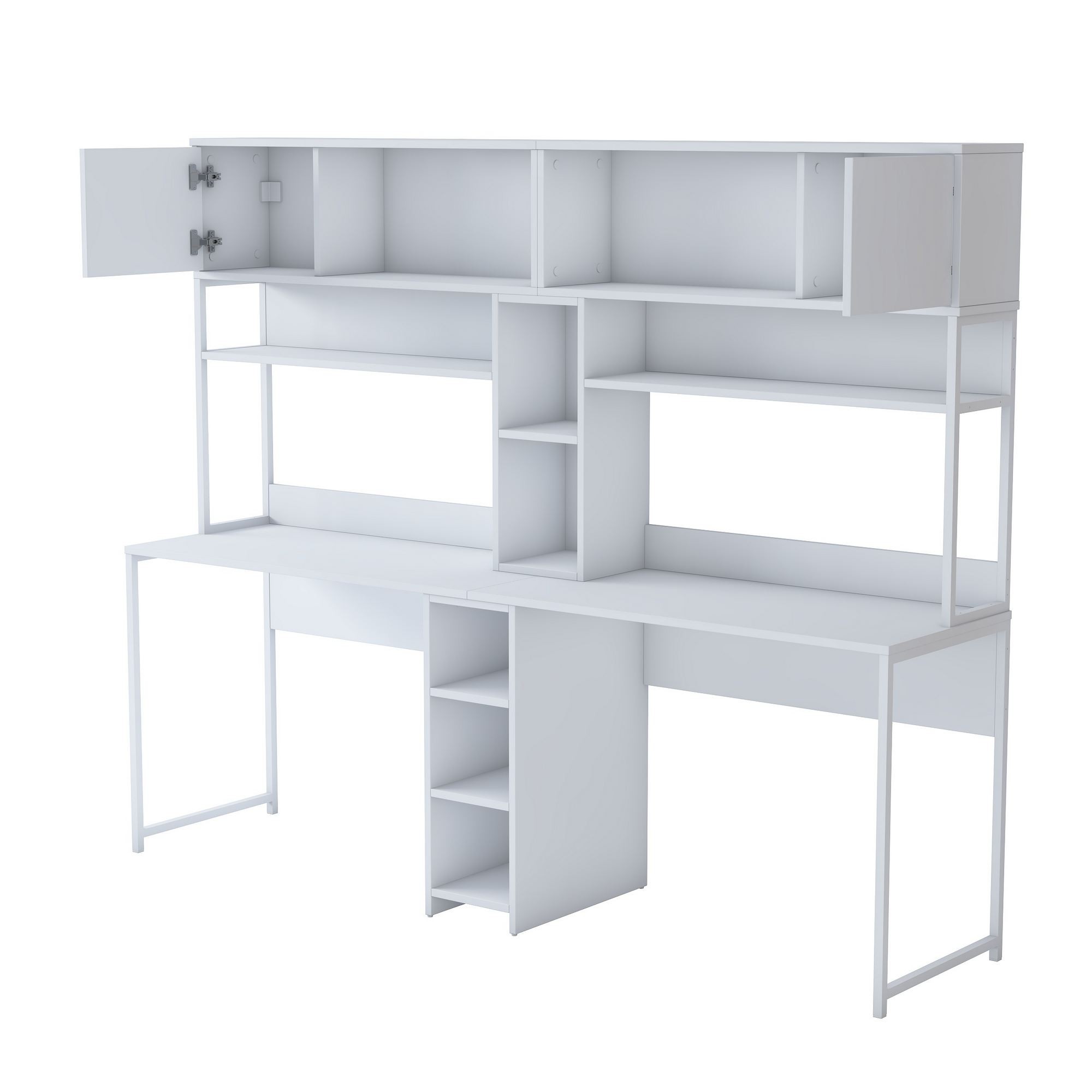 Birou HA129, 210 x 170,5 x 50 cm, alb, PAL — imaginea 3