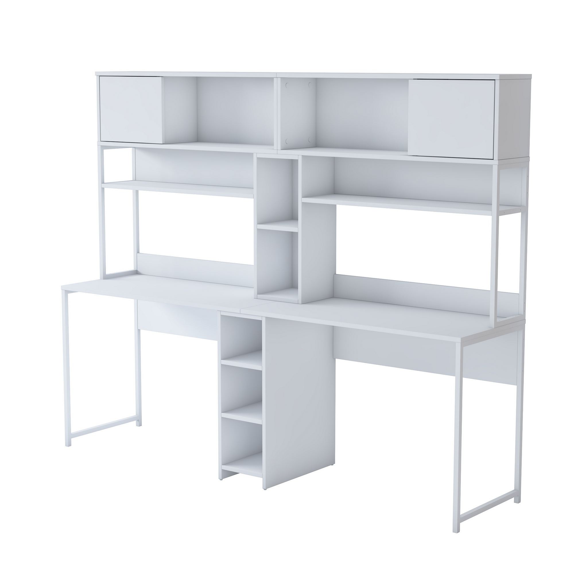 Birou HA129, 210 x 170,5 x 50 cm, alb, PAL — imaginea 5