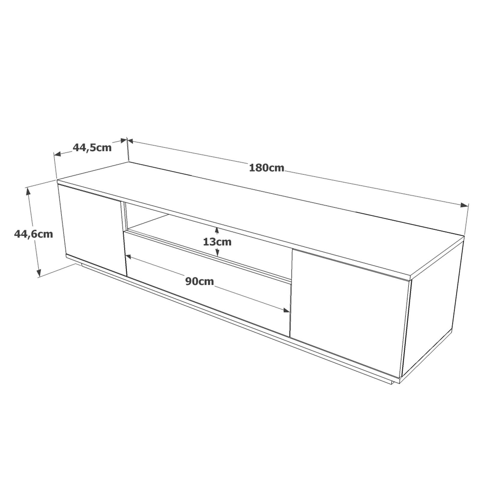 Comoda TV Fr7-S, 180 x 44,6 x 44,5 cm, nuc, PAL melaminat — imaginea 5