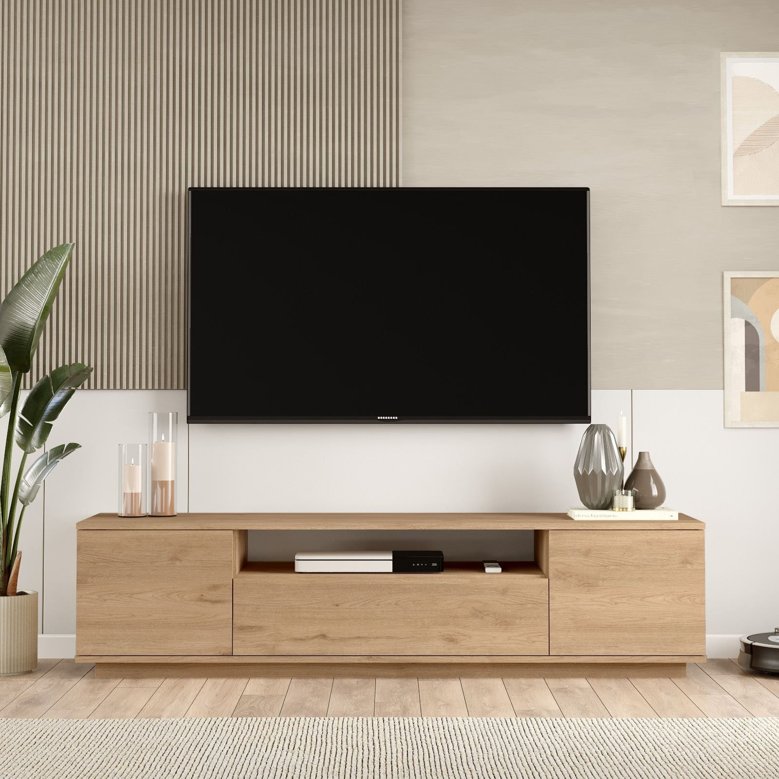 Comoda TV Fr7-S, 180 x 44,6 x 44,5 cm, nuc, PAL melaminat — imaginea 7