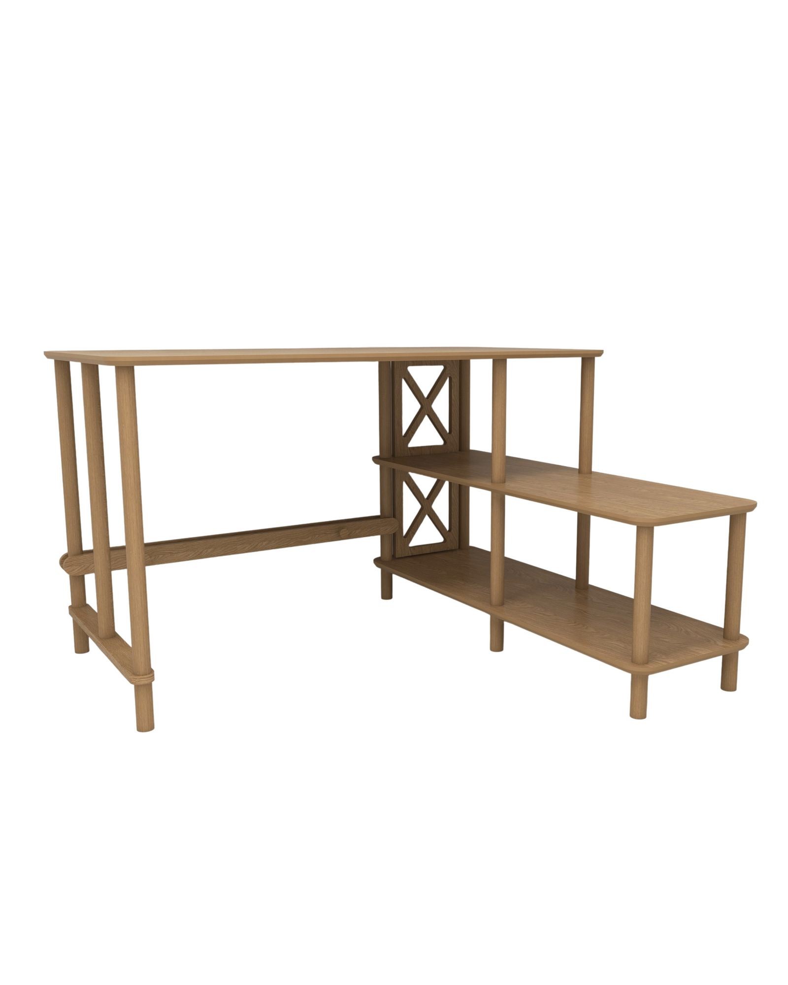 Birou Tavalo, 125 x 75 x 65 cm, stejar, MDF, capacitate 15 kg — imaginea 2