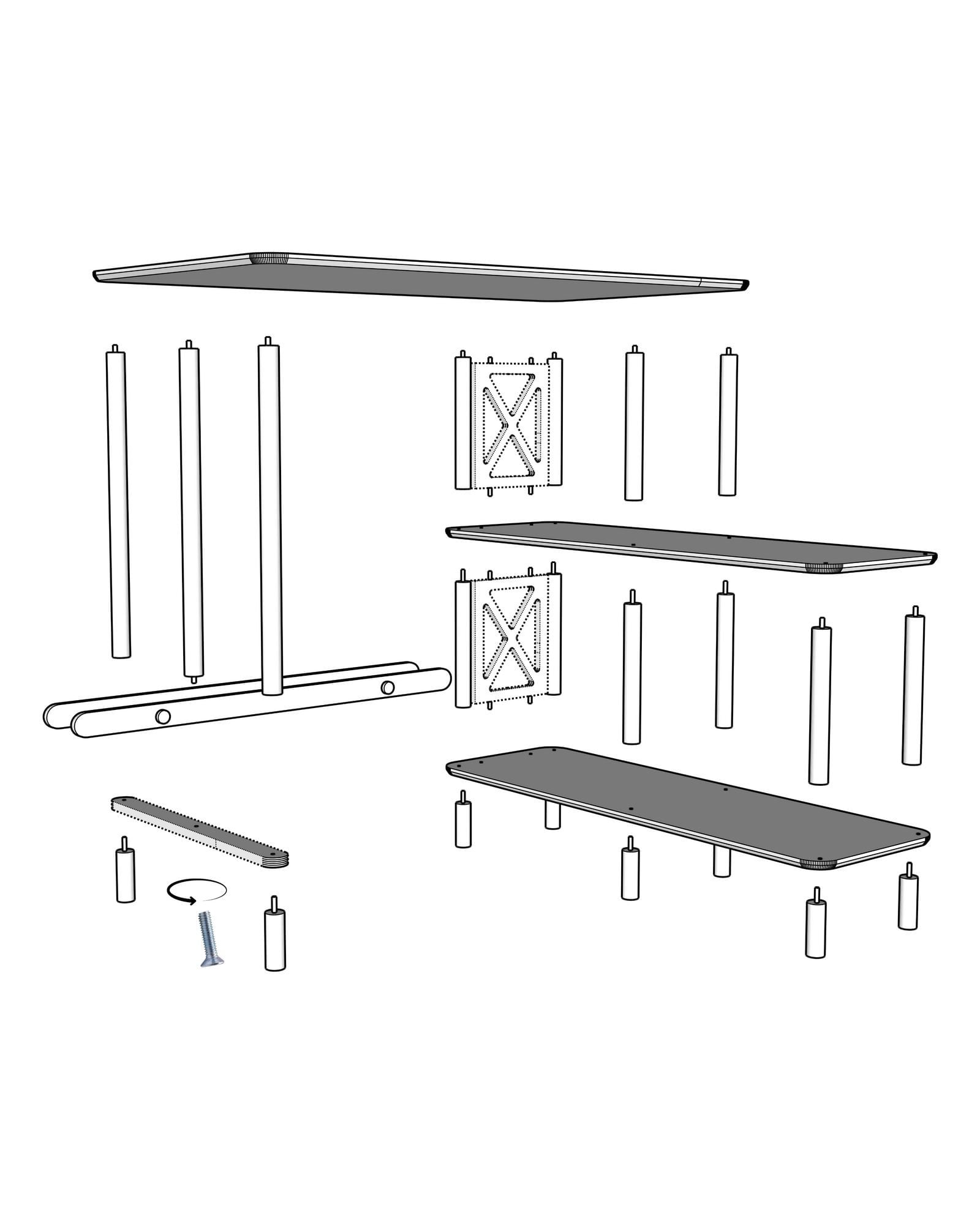 Birou Tavalo, 125 x 75 x 65 cm, stejar, MDF, capacitate 15 kg — imaginea 4